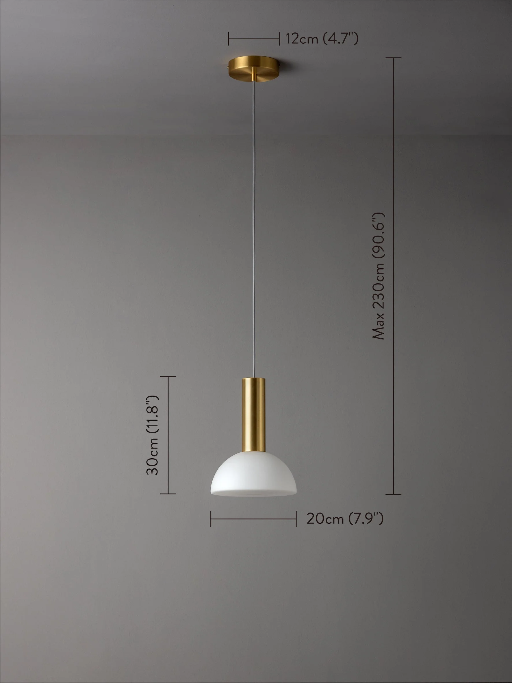 Silio - 1 light brushed brass and opal pendant - Image 6