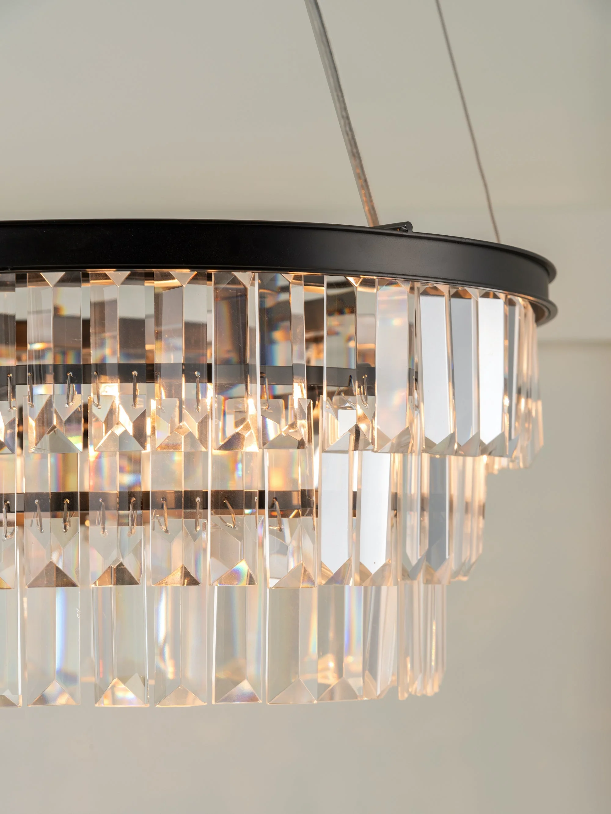 Alila - 5 light graphite silver tiered crystal glass chandelier - Image 4