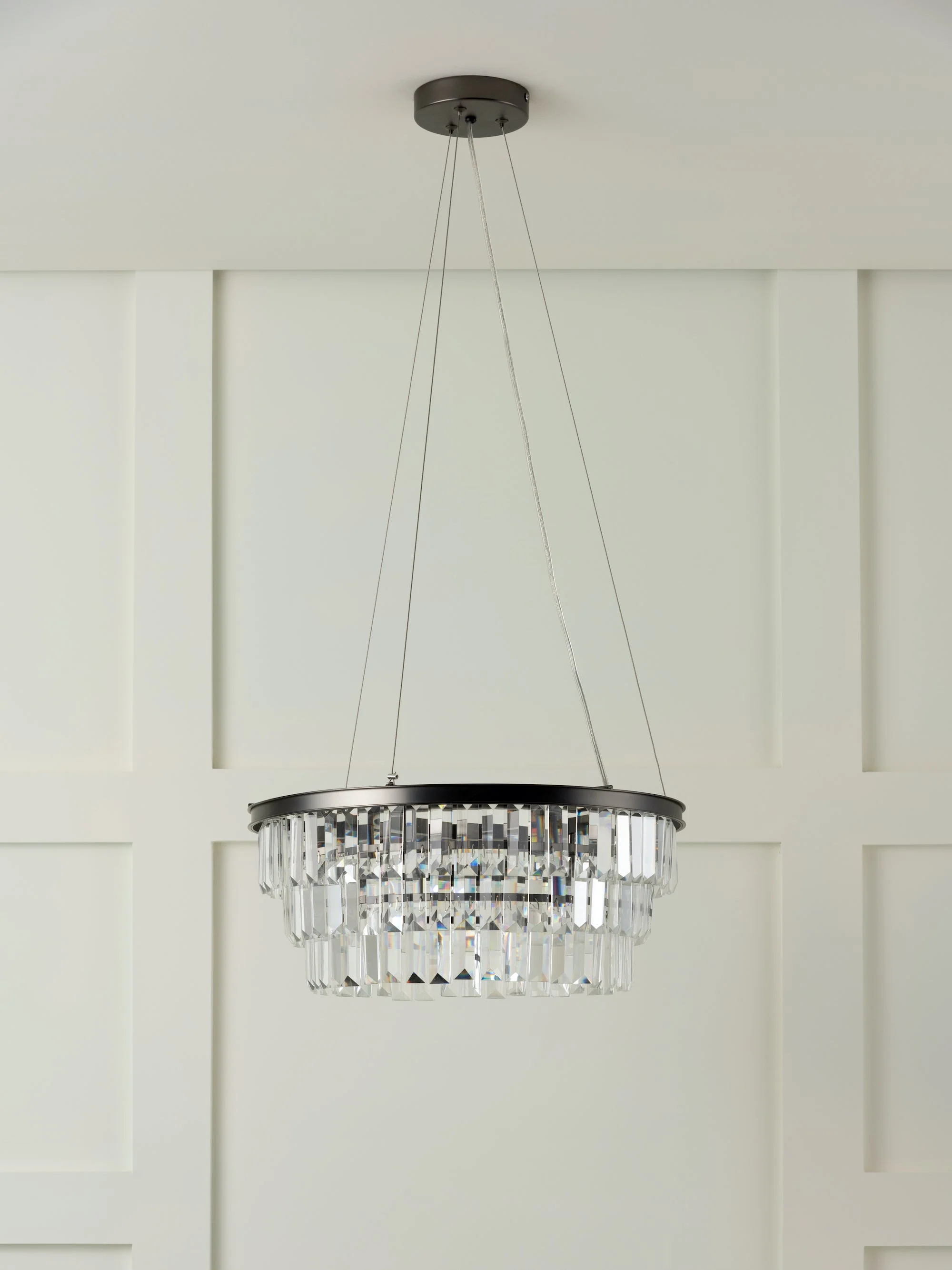 Alila - 5 light graphite silver tiered crystal glass chandelier - Image 5
