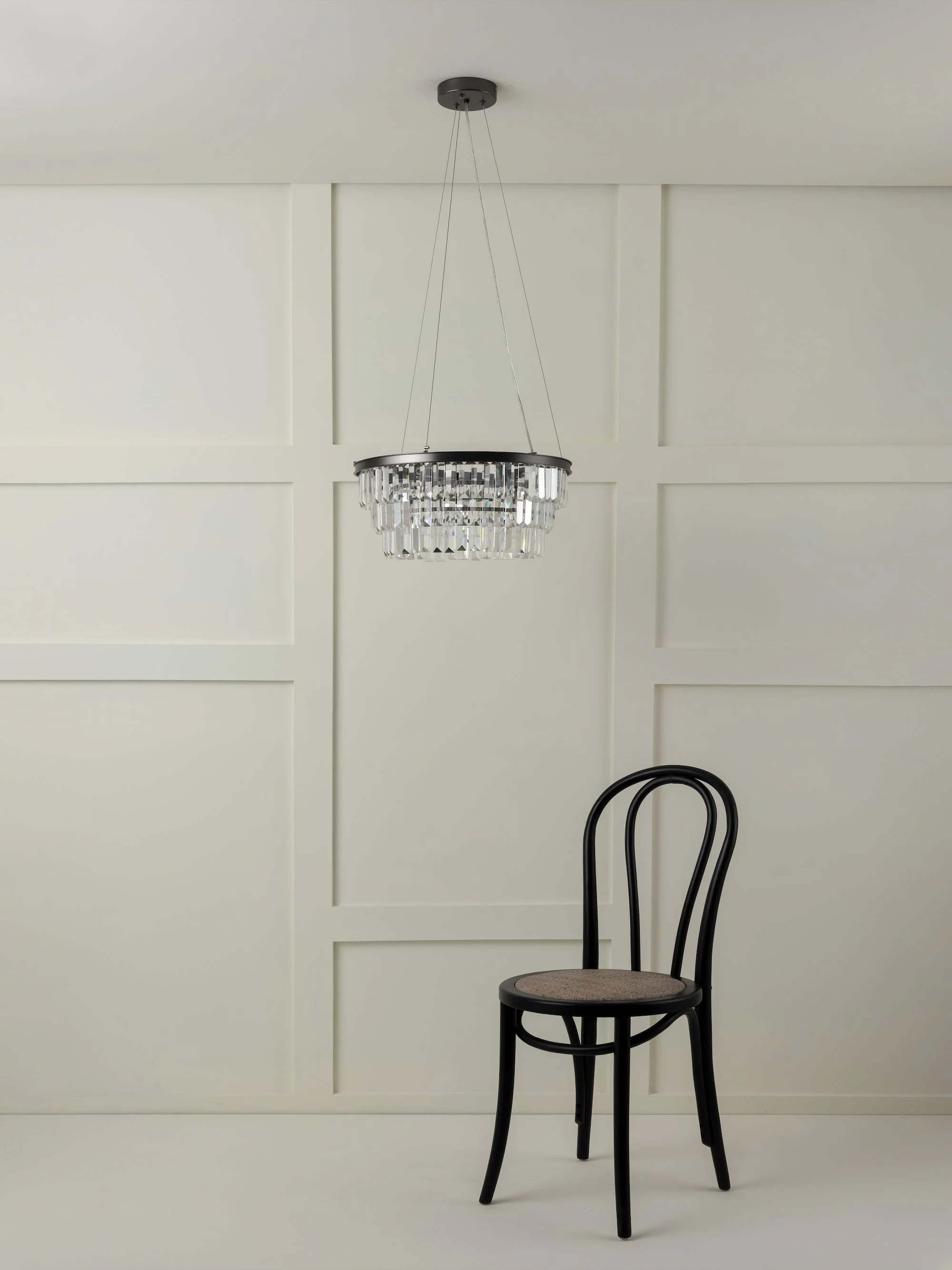 Alila - 5 light graphite silver tiered crystal glass chandelier - Image 6
