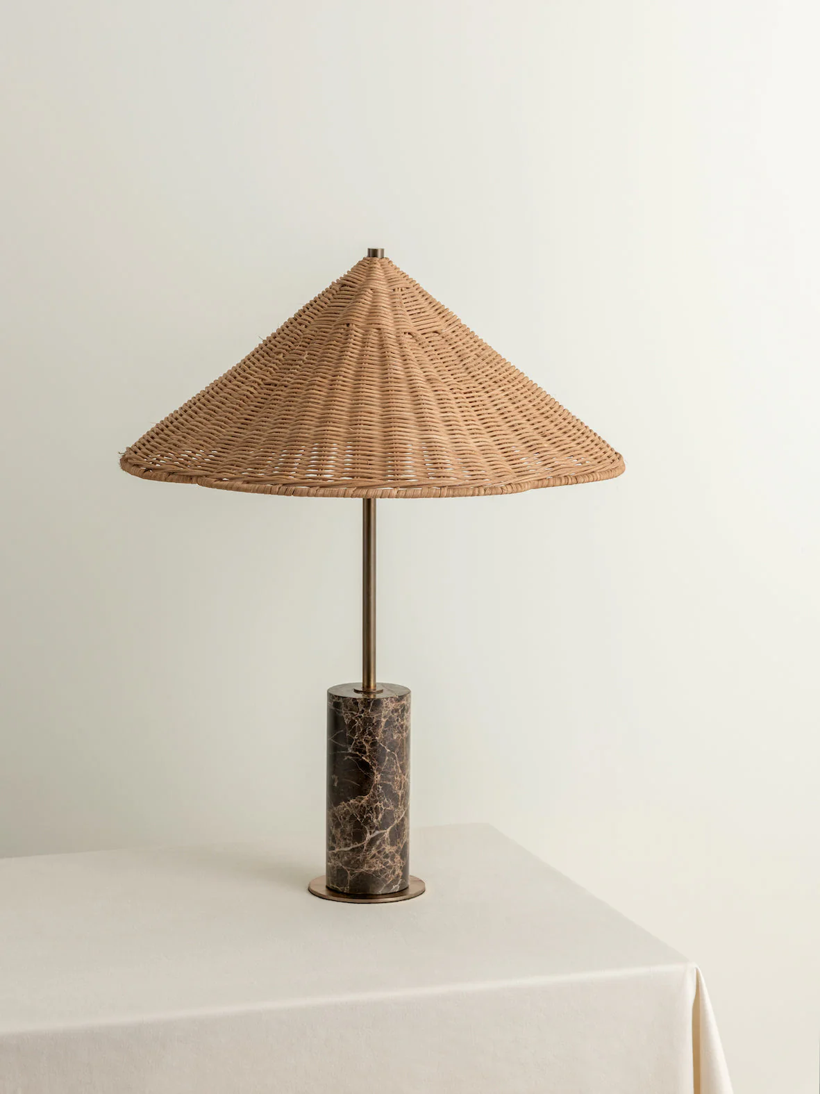 Ardini - 1 light rattan and brown marble table lamp - Image 5