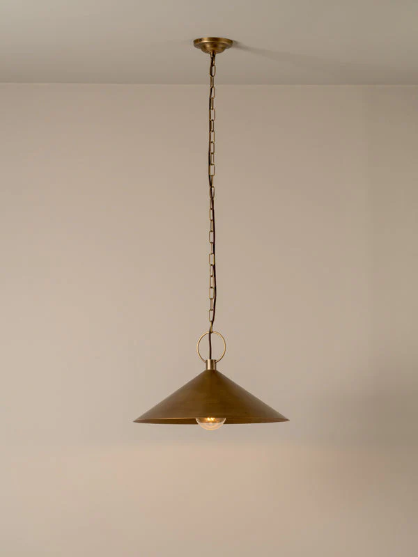 Bladen large aged brass pendant - Image 5