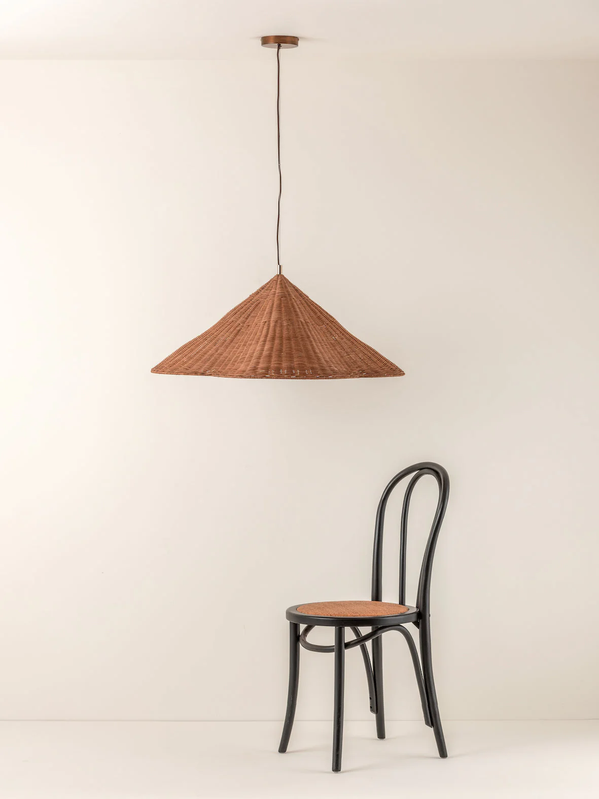 Bardi - 1 light oversized scalloped rattan pendant - Image 4