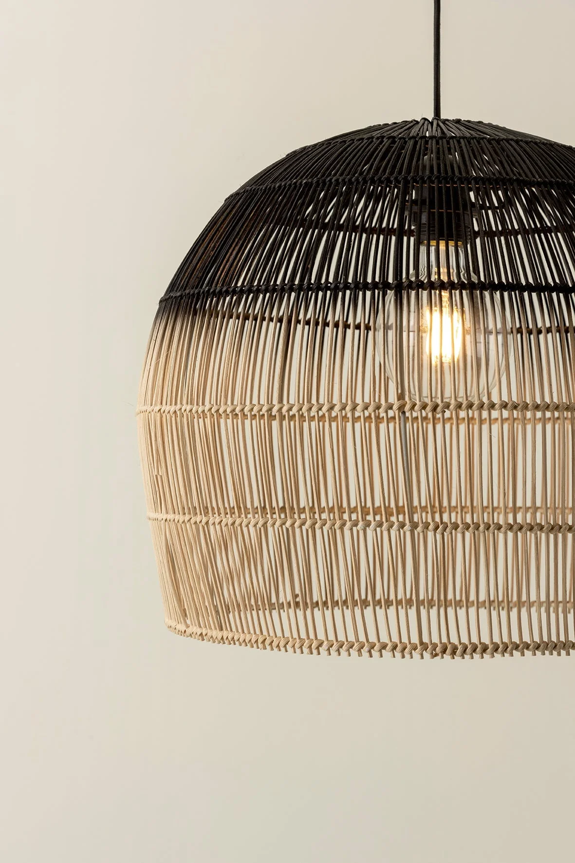 Bilu - black and natural ombre pendant light - Image 4