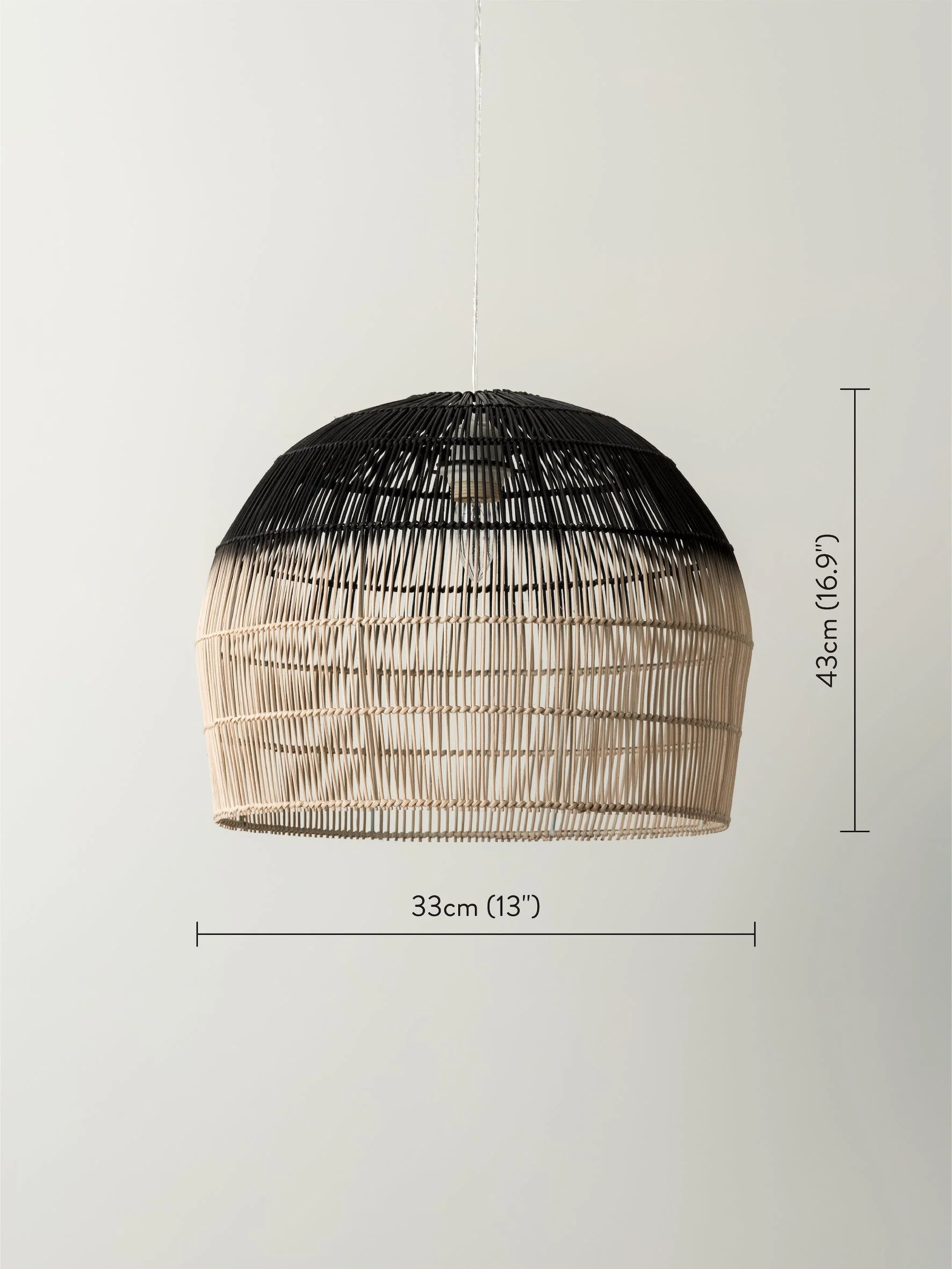 Bilu - black and natural ombre pendant light - Image 5