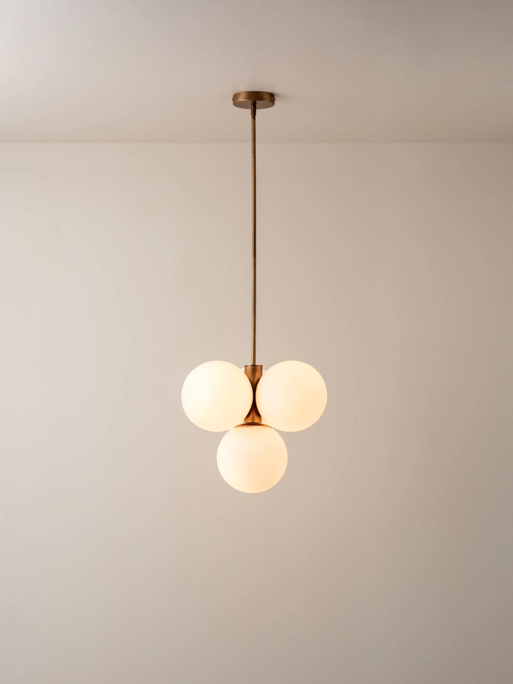 Boule - 4 light brass and opal pendant light - Image 2