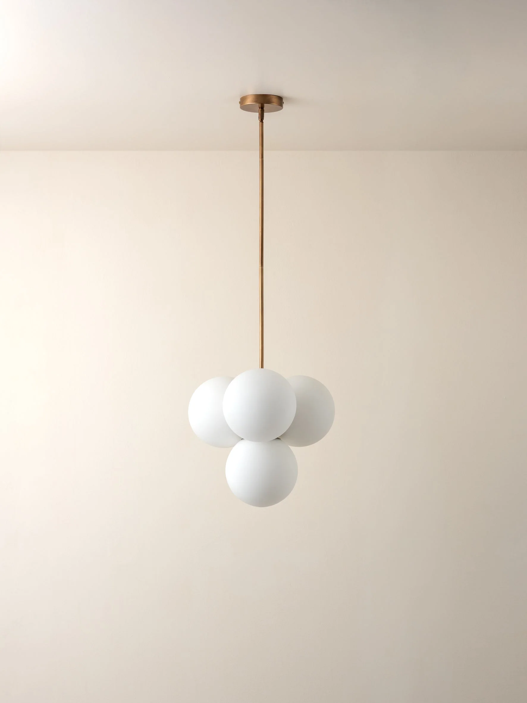 Boule - 4 light brass and opal pendant light - Image 3