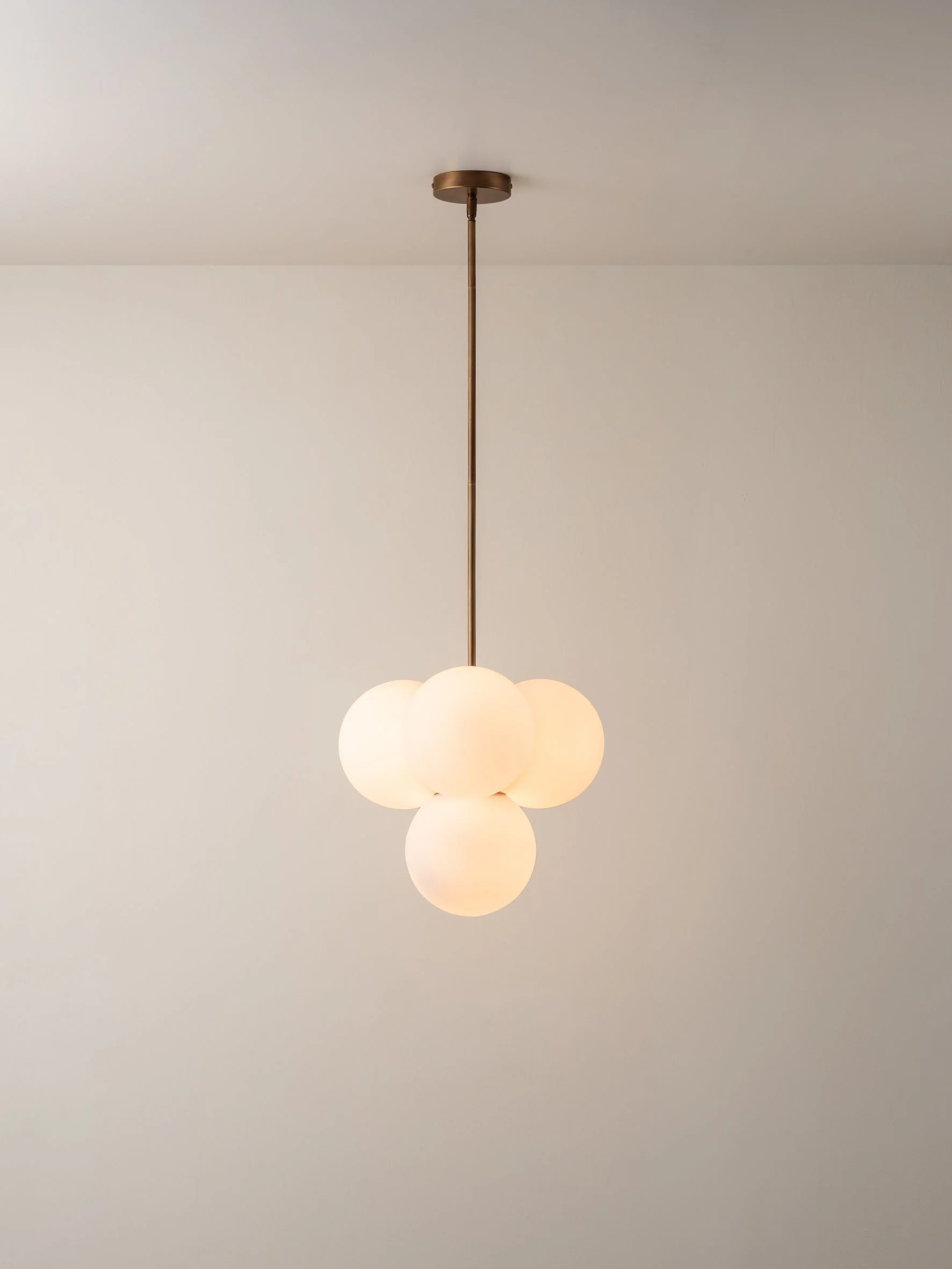 Boule - 4 light brass and opal pendant light - Image 4