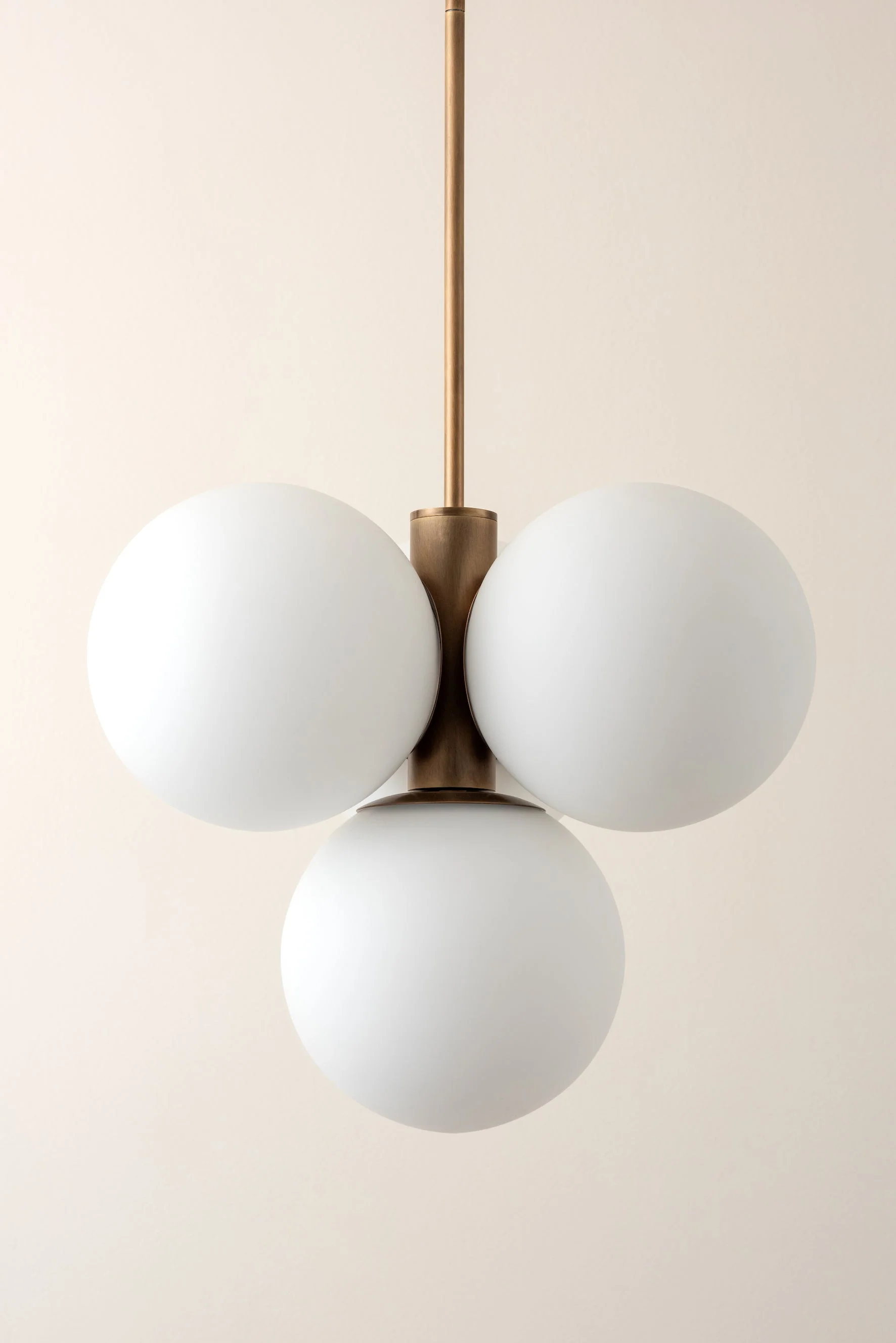 Boule - 4 light brass and opal pendant light - Image 6