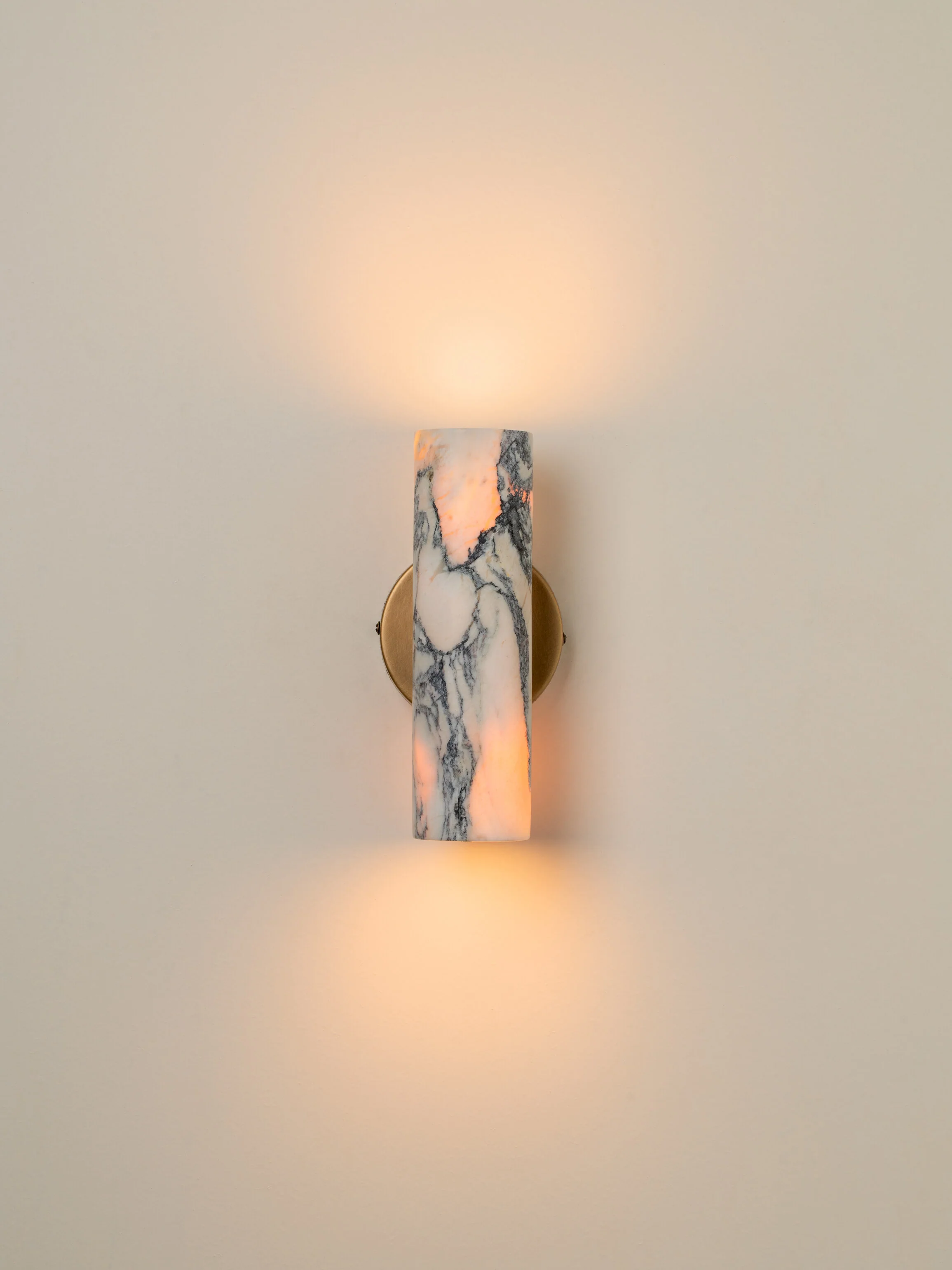 Calla - 2 light Calacatta marble and aged brass wall light - Image 3