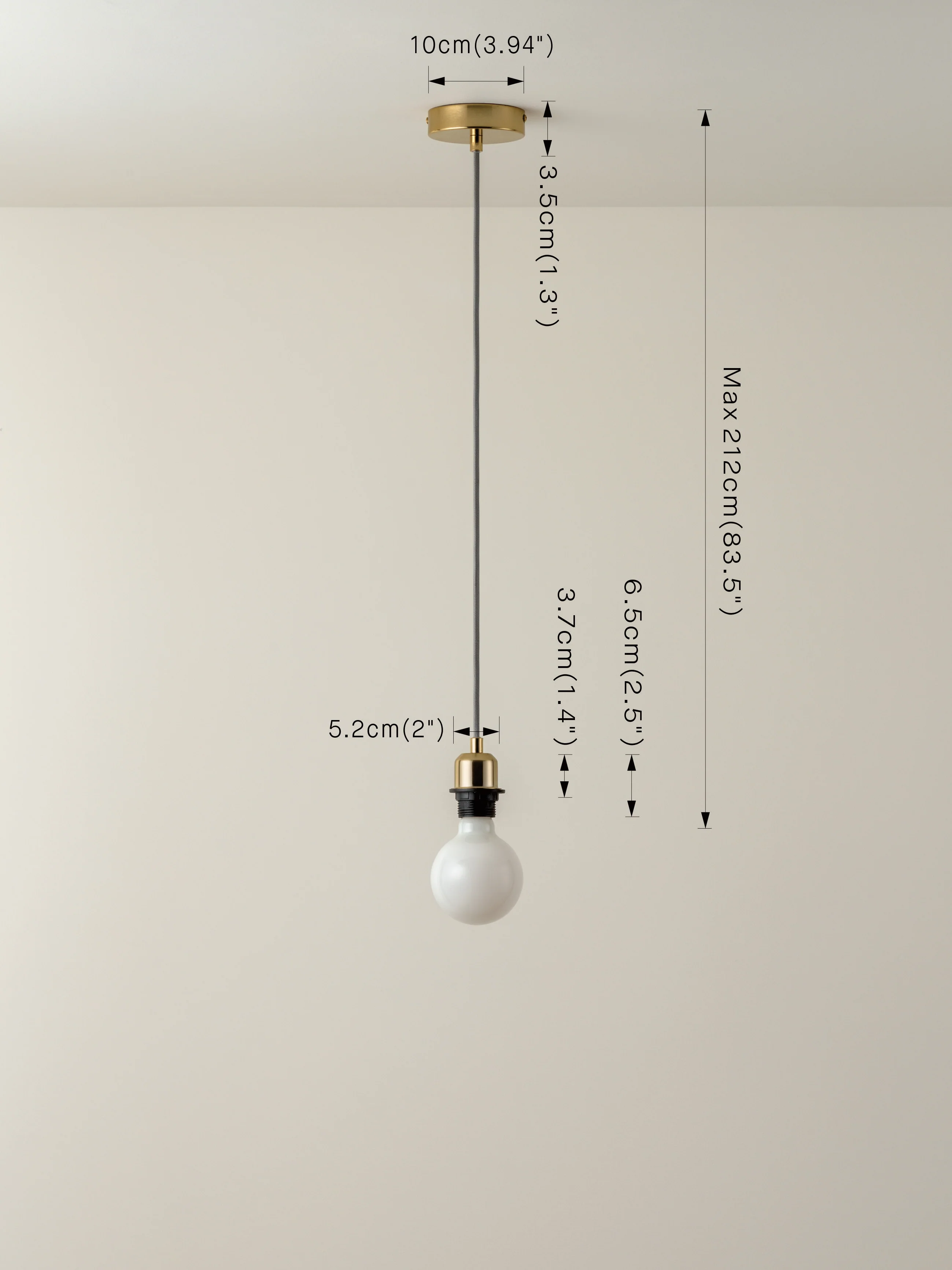 Capel - 1 light brass drop cap lampholder kit - Image 5