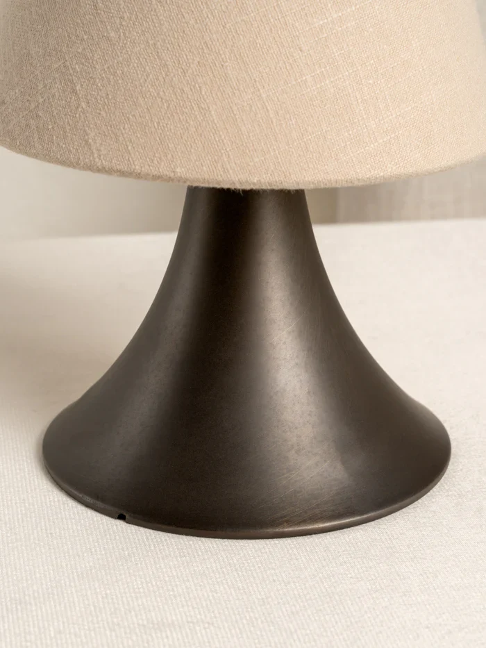 Cenare - bronze and linen rechargeable table lamp - Image 6