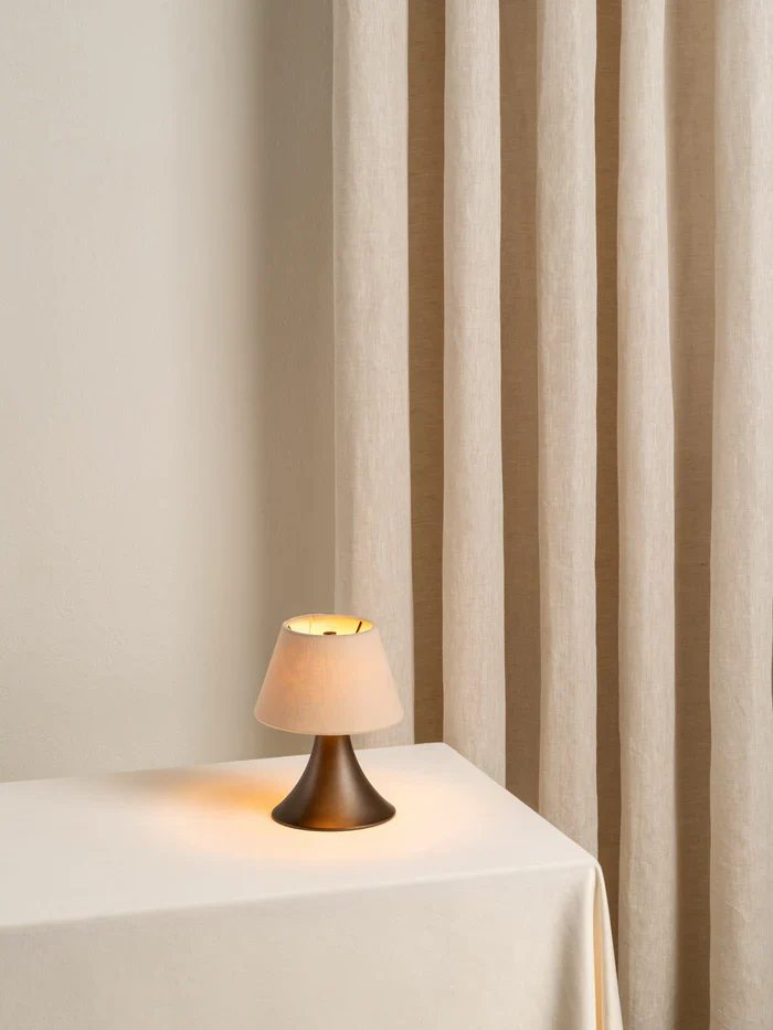 Cenare - bronze and linen rechargeable table lamp - Image 7