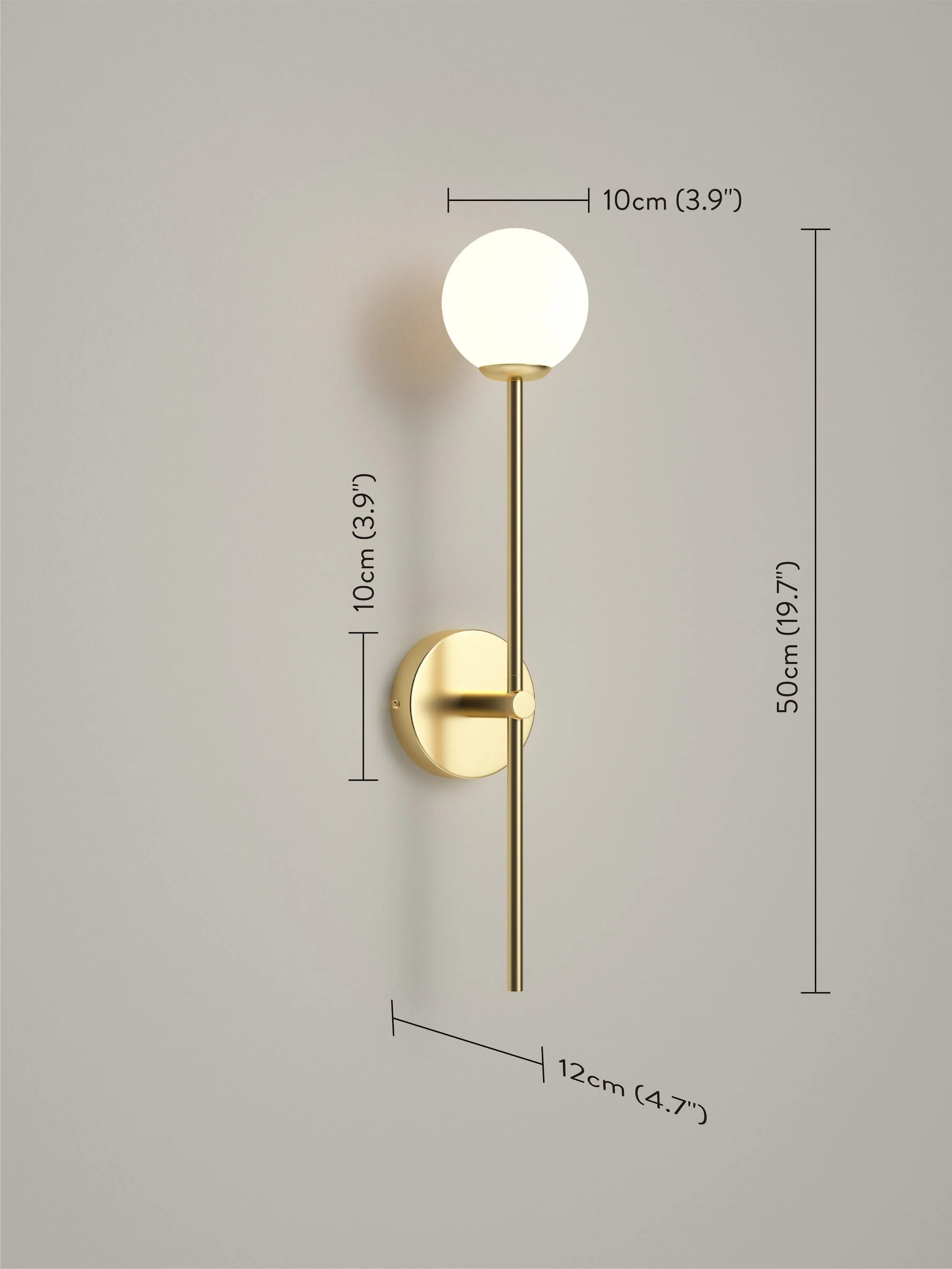 Chelso - brushed brass and opal wall light - Image 7
