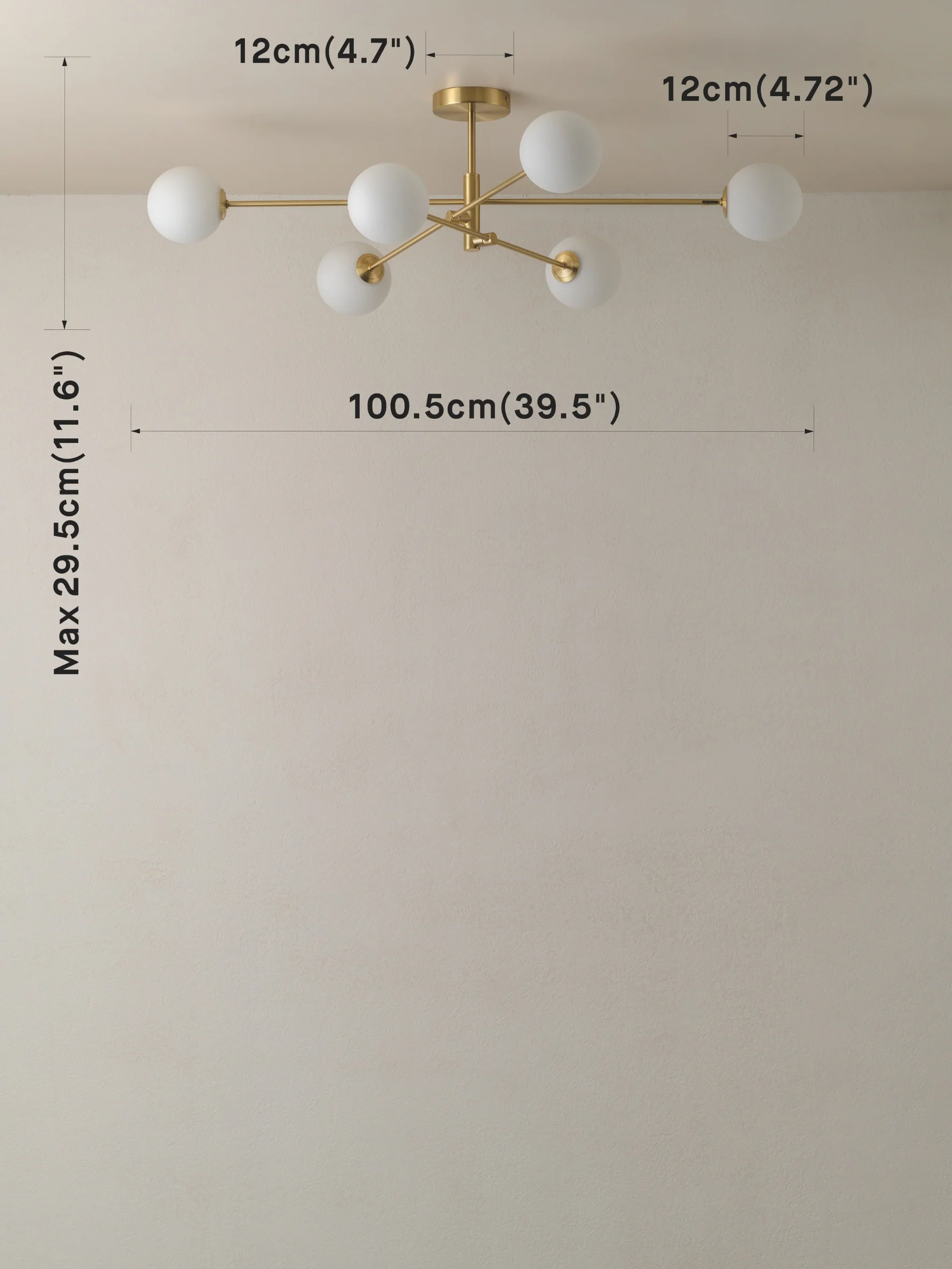 Chelvara - 6 light brass and opal pendant - Image 10
