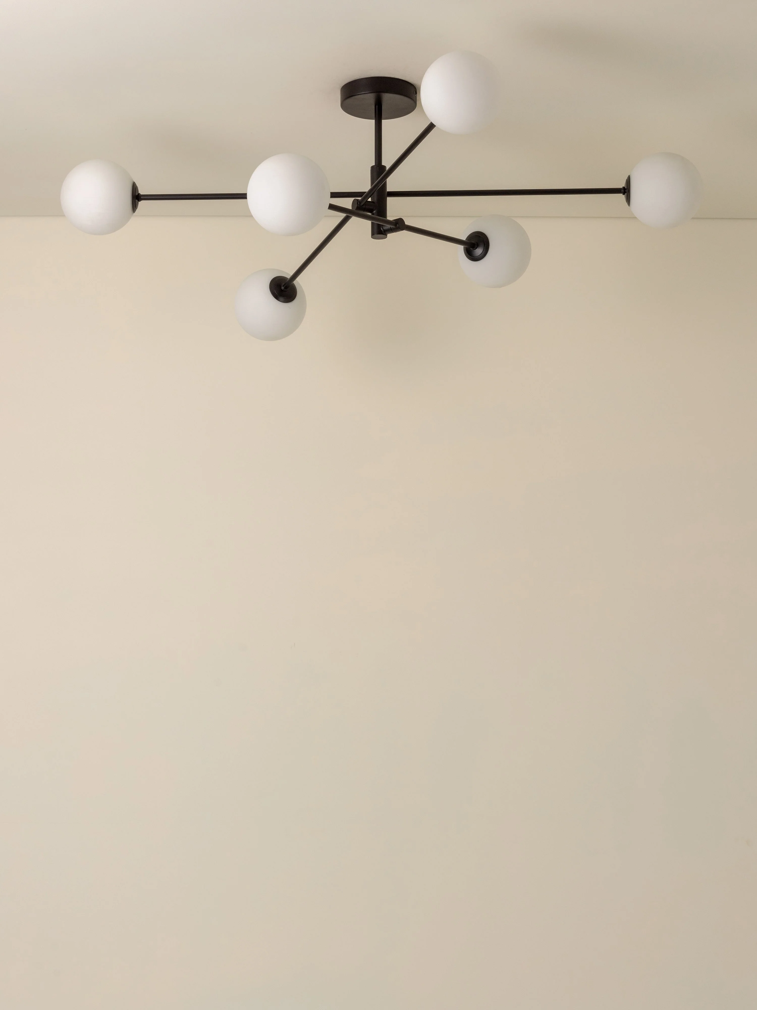 Chelvara - 6 light matt black and opal pendant - Image 6