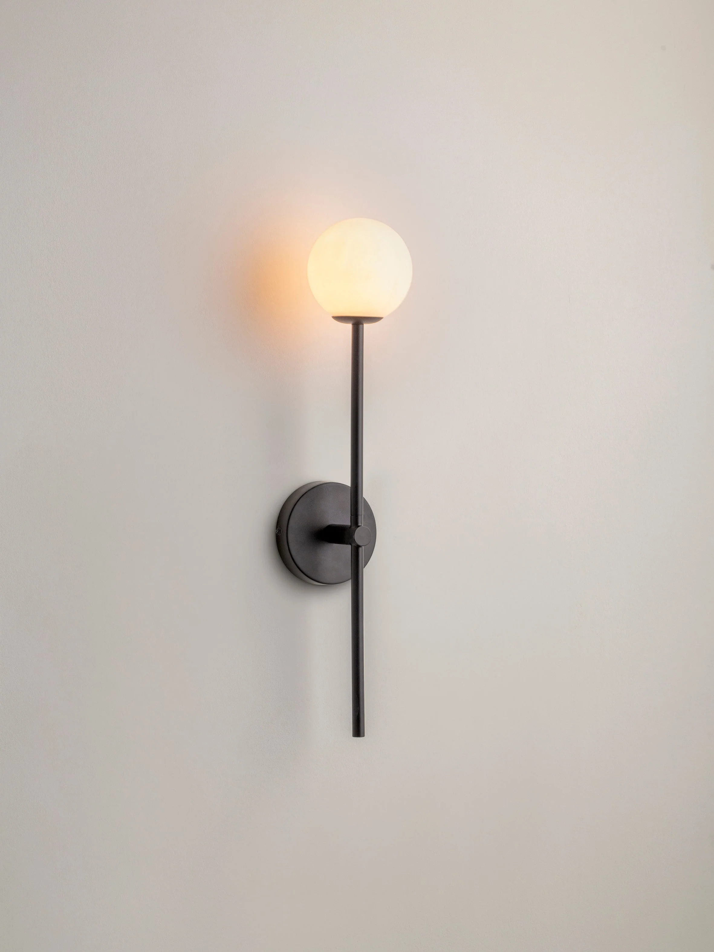 Chelvara - matt black and opal wall light - Image 3