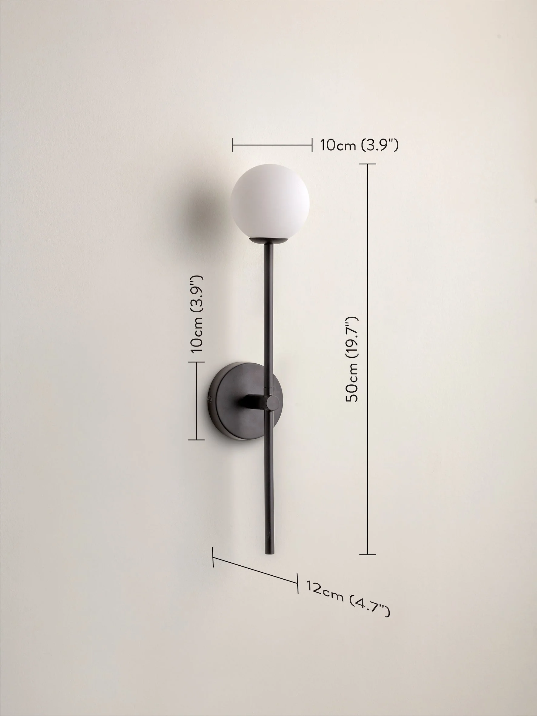 Chelvara - matt black and opal wall light - Image 6