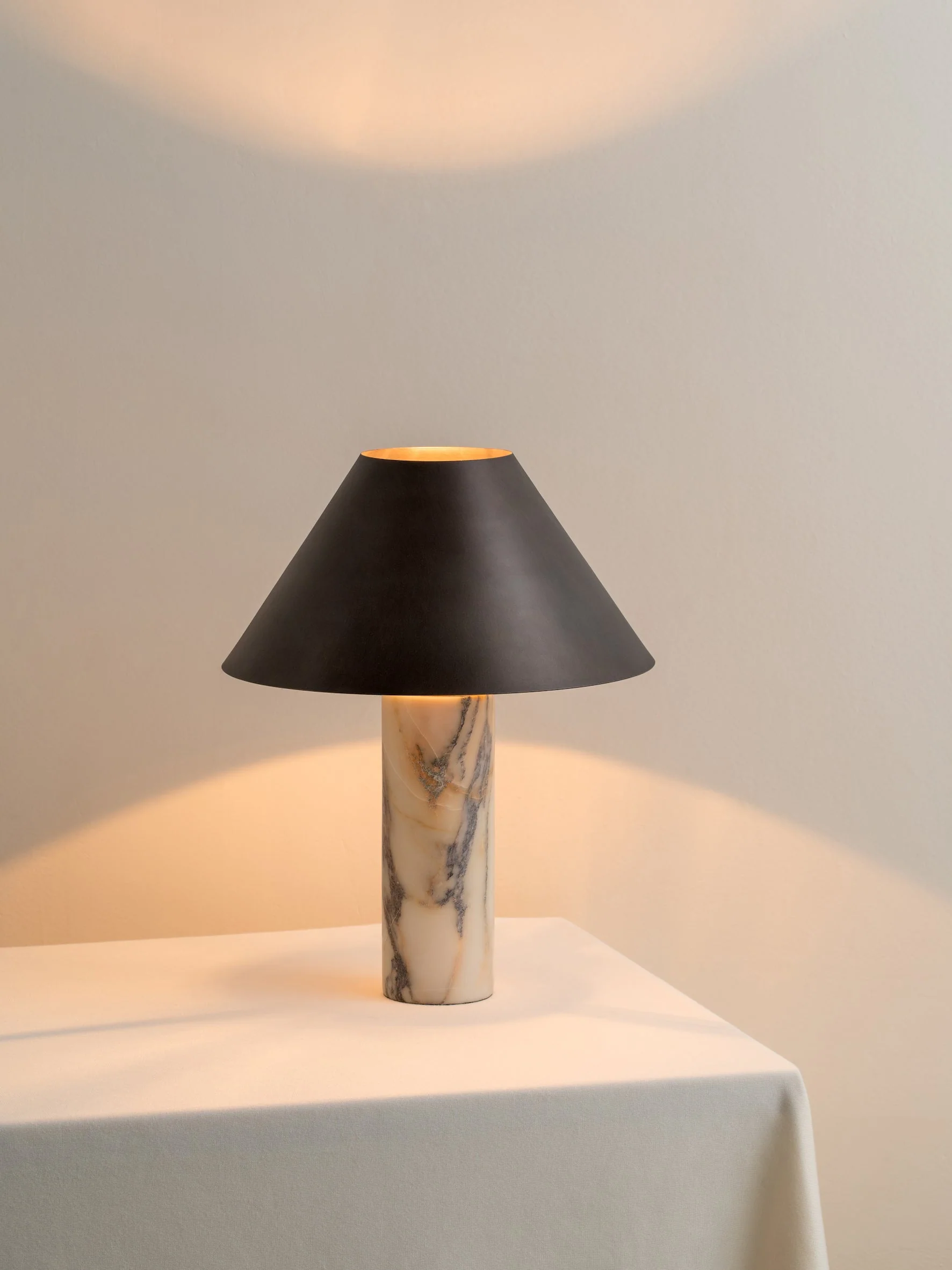 Cline - calacatta viola marble and bronze table lamp - Image 3