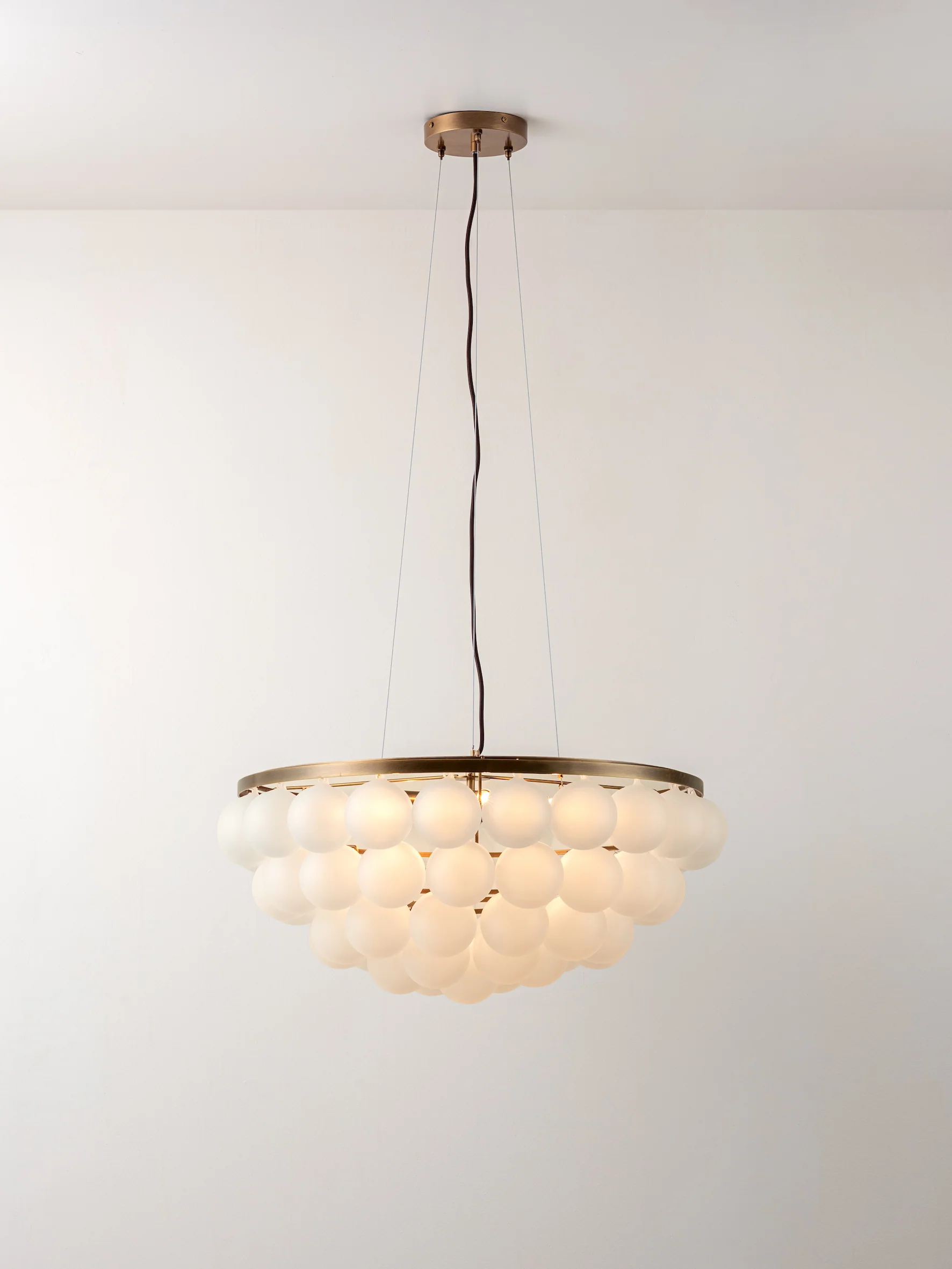 Cloudia - 5 Light large white frosted brass chandelier - Image 2