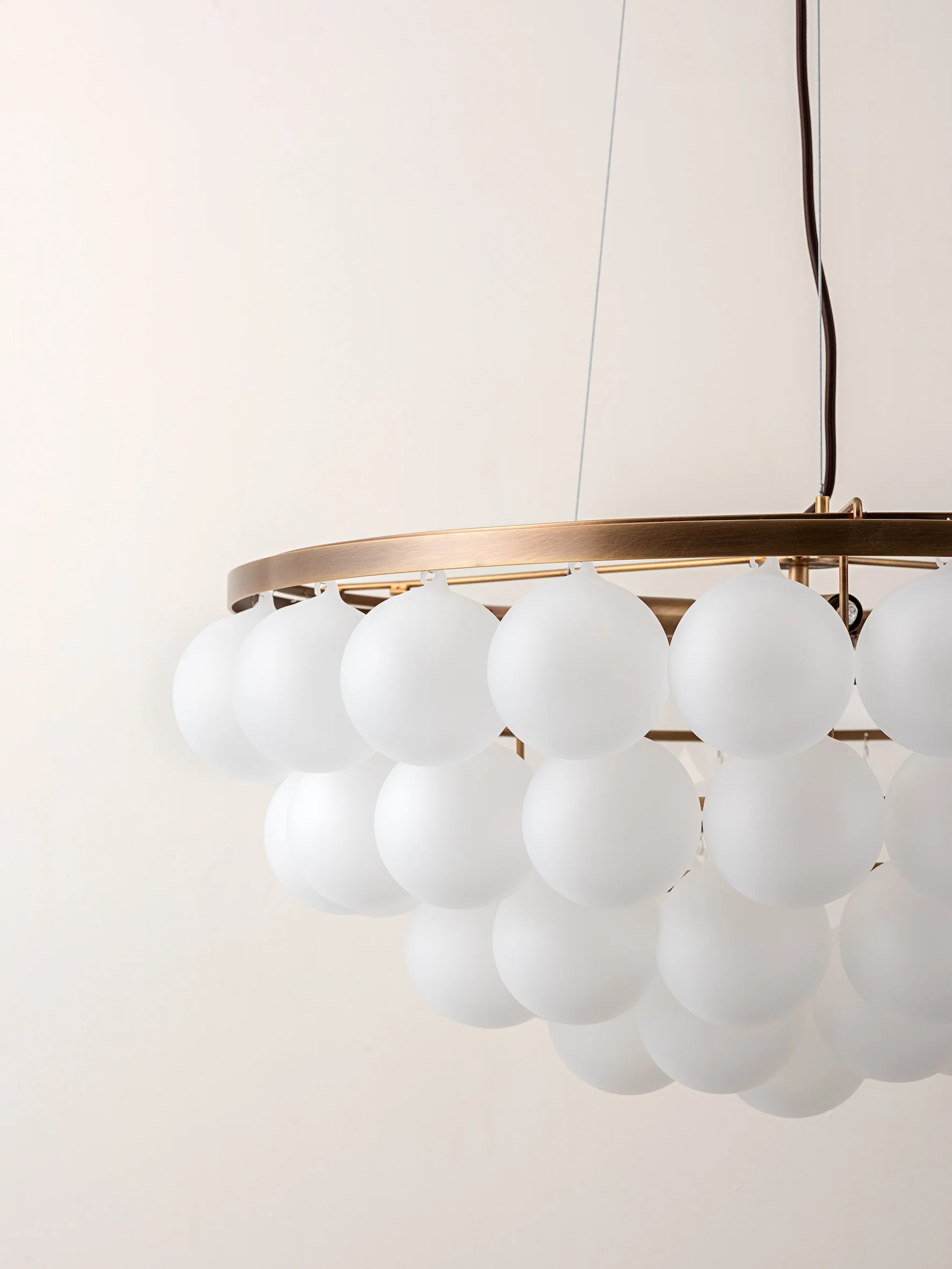 Cloudia - 5 Light large white frosted brass chandelier - Image 4