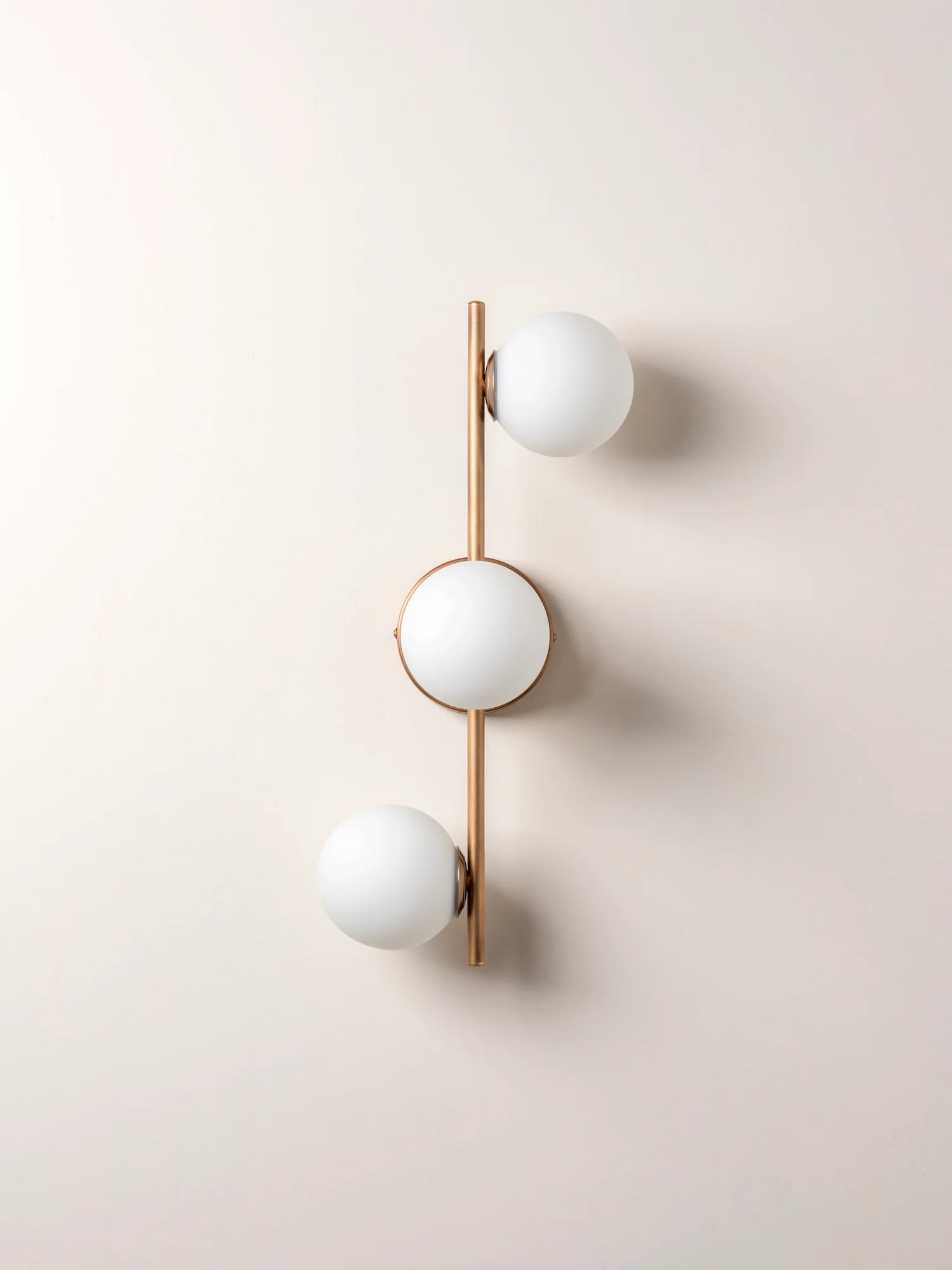 Coro - 3 light aged brass and opal ceiling / wall