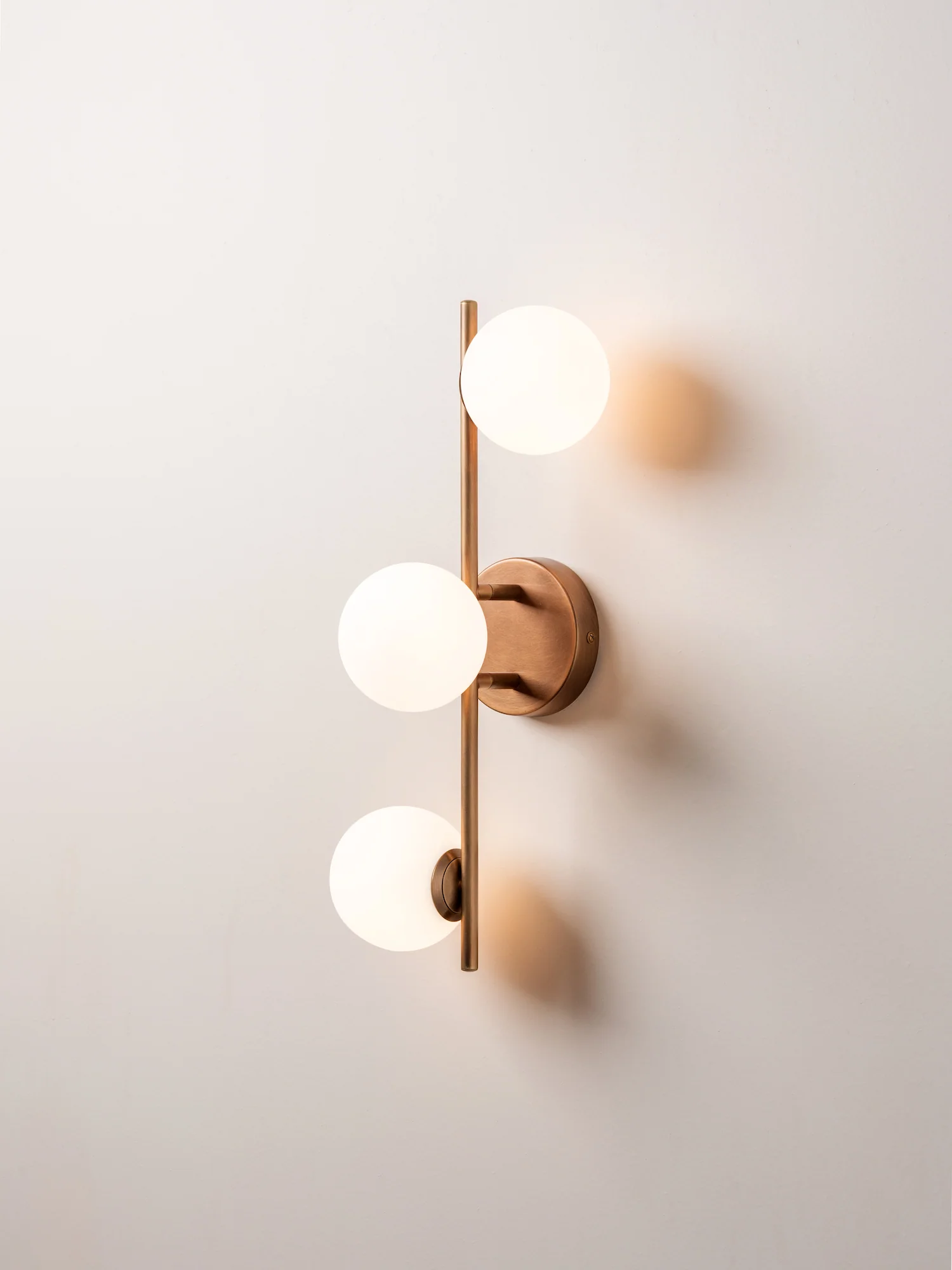 Coro - 3 light aged brass and opal ceiling / wall - Image 4