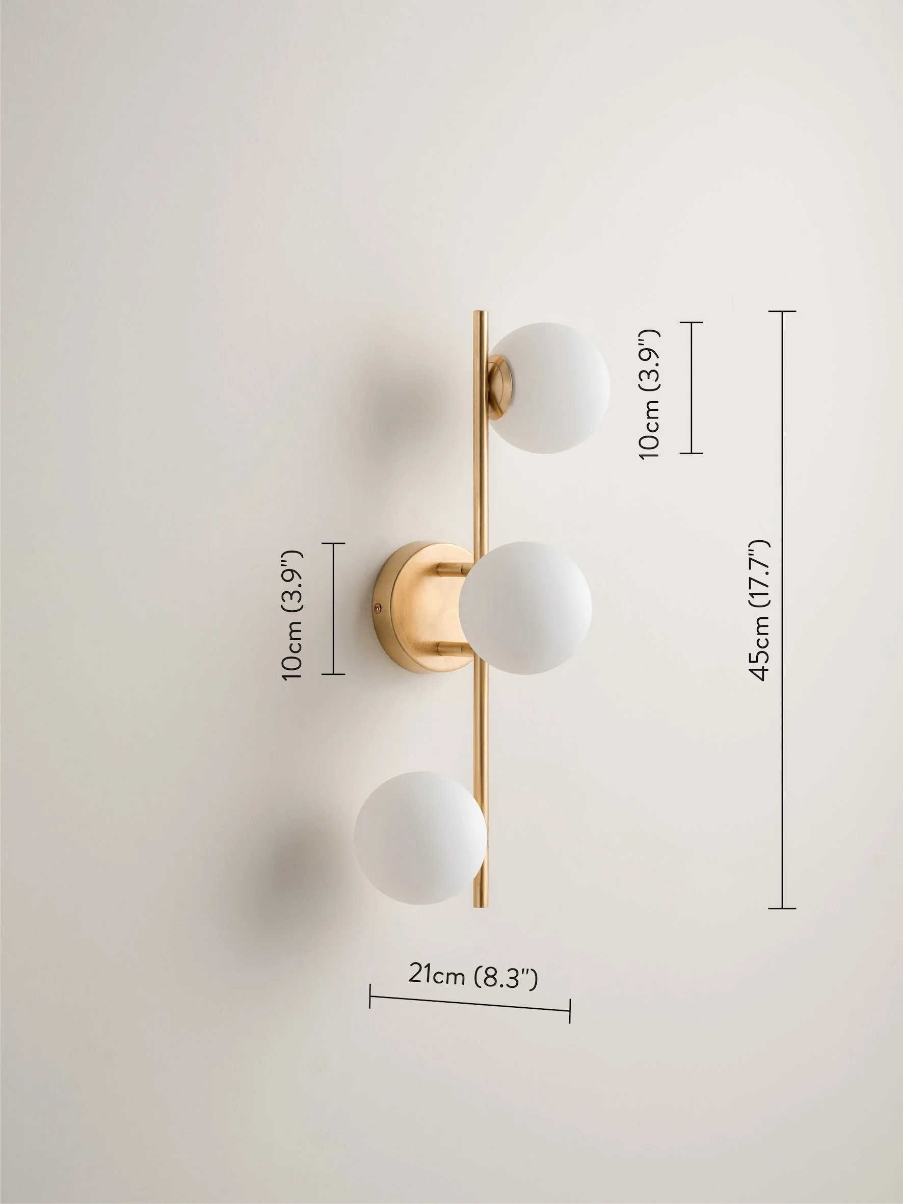 Coro - 3 light aged brass and opal ceiling / wall - Image 6