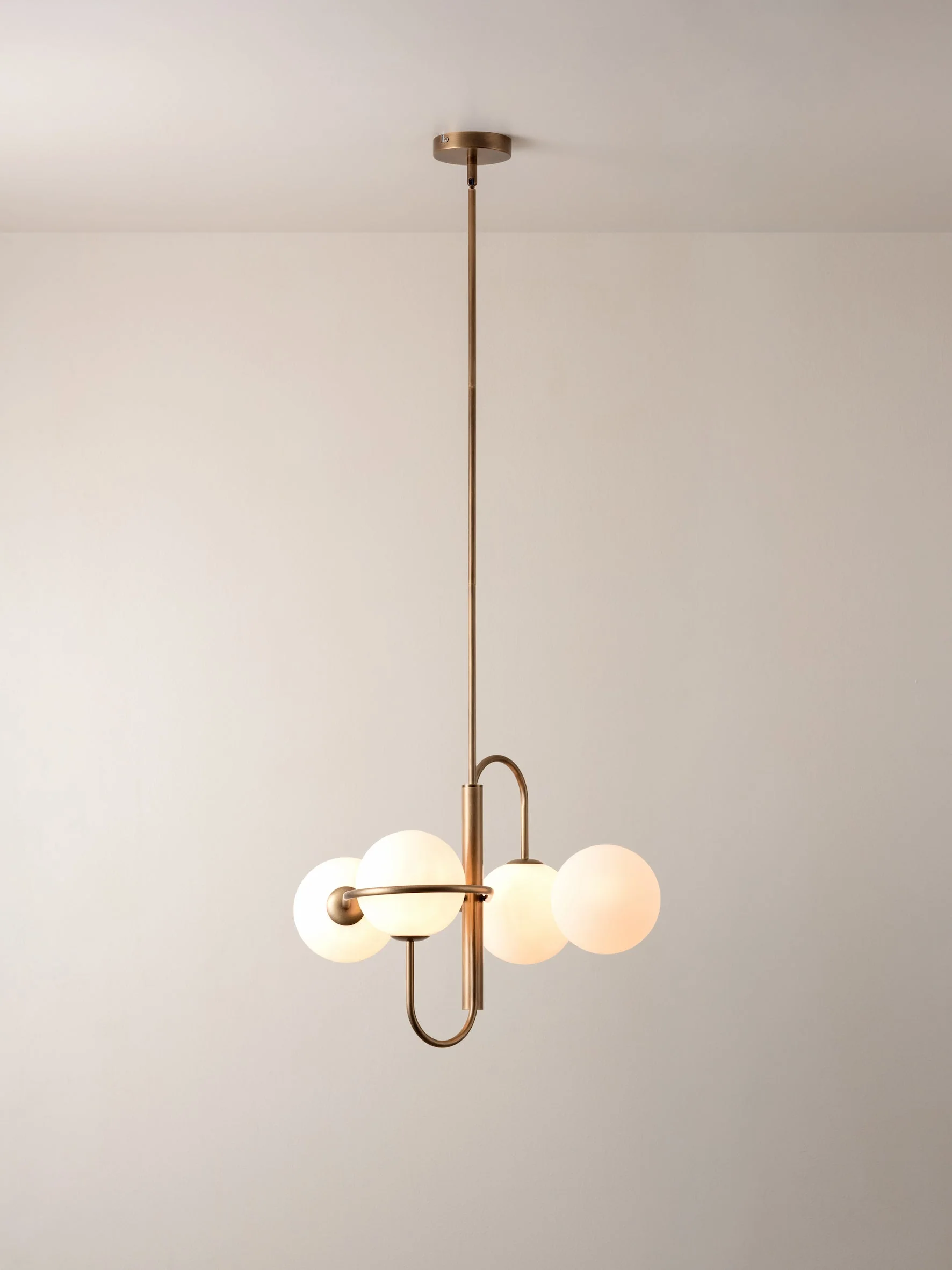 Decora - 4 light aged brass and opal pendant - Image 2
