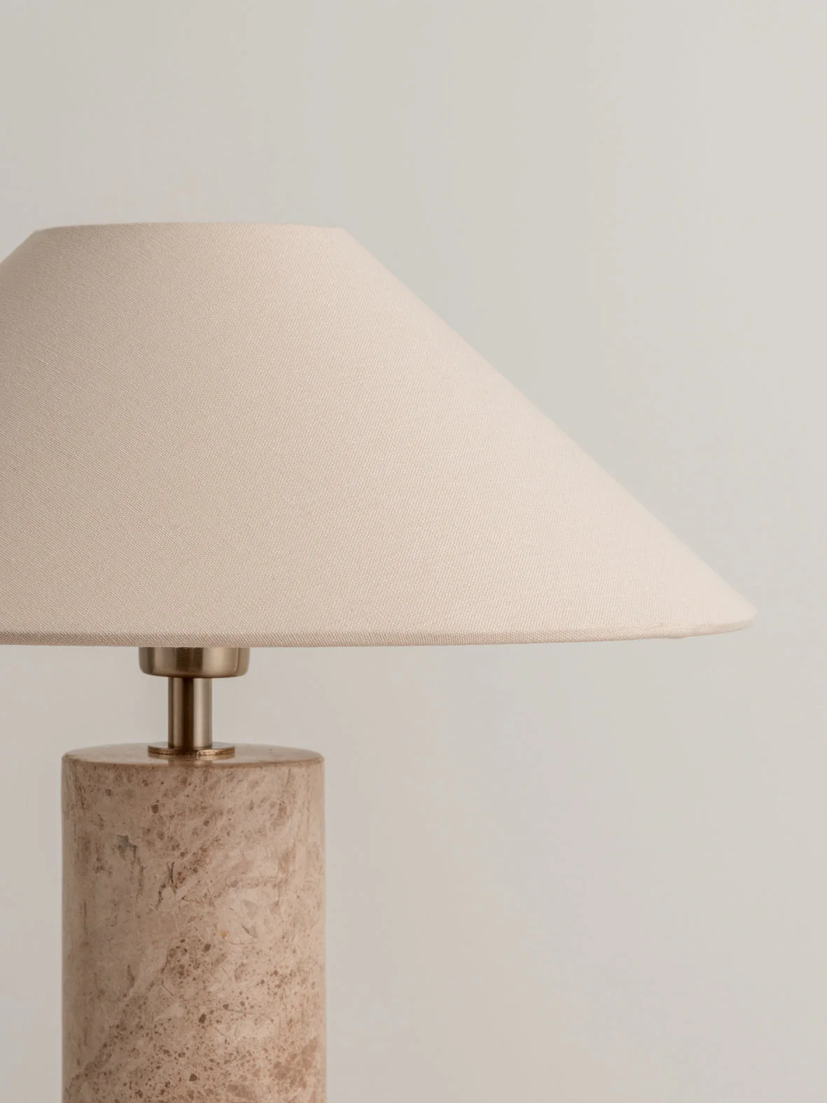 Denari - 1 light small brown marble cylinder table lamp - Image 3