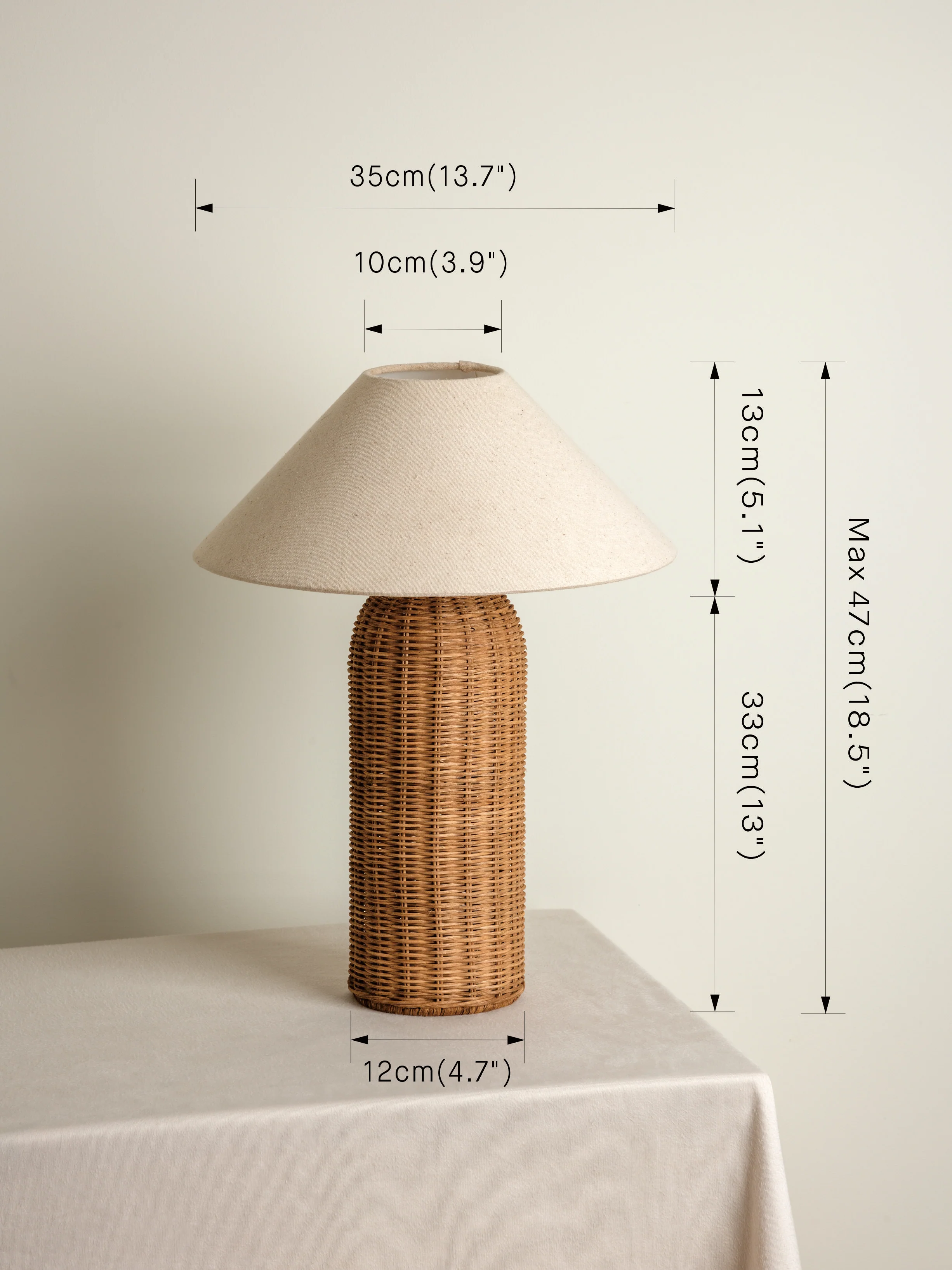Ensia - tall rattan table lamp - Image 8
