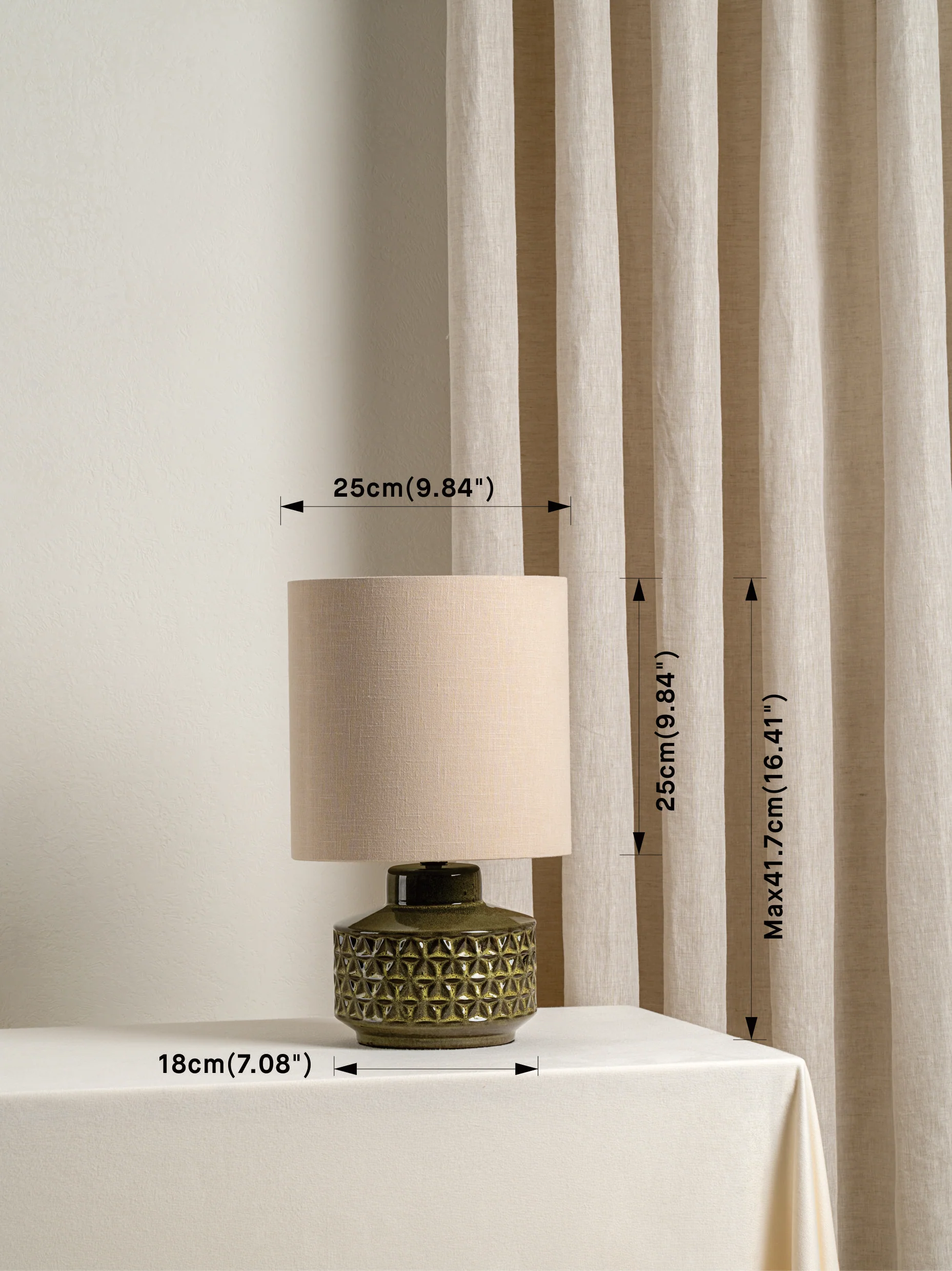 Filaree - short green glazed ceramic table lamp - Image 7