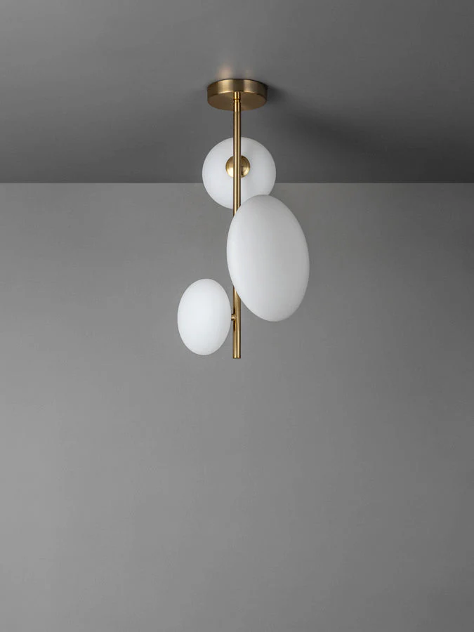 Imperial - 3 light brass and opal pendant - Image 5