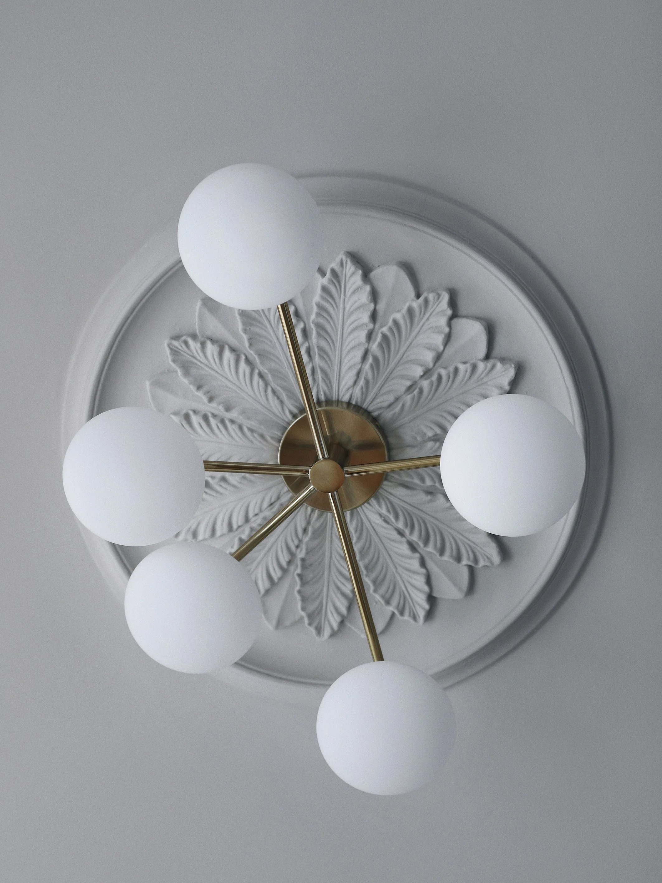 Imperial - 5 light brass and opal flush - Image 5