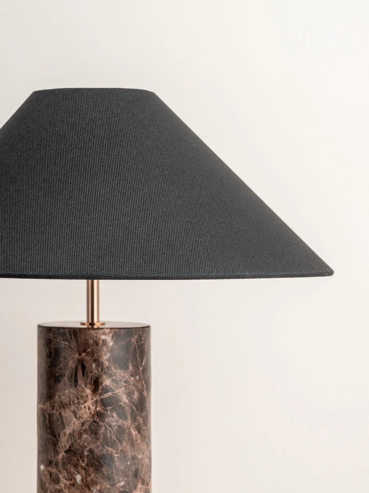 Morola - 1 light large brown marble cylinder table lamp - Image 5