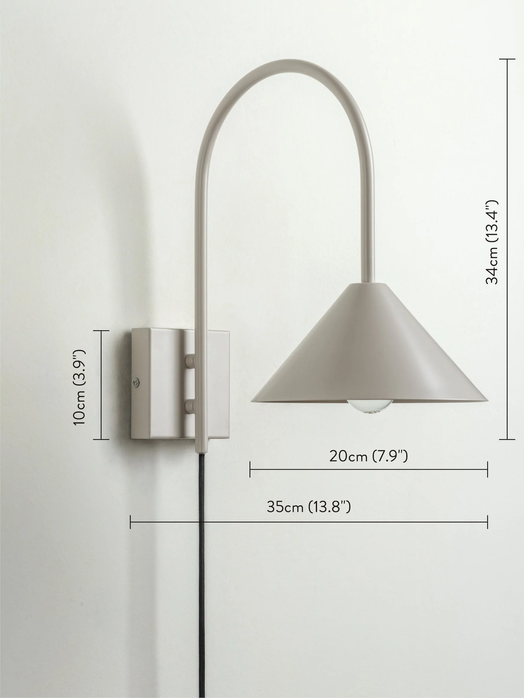 Orta - 1 light warm white cone wall light - Image 6