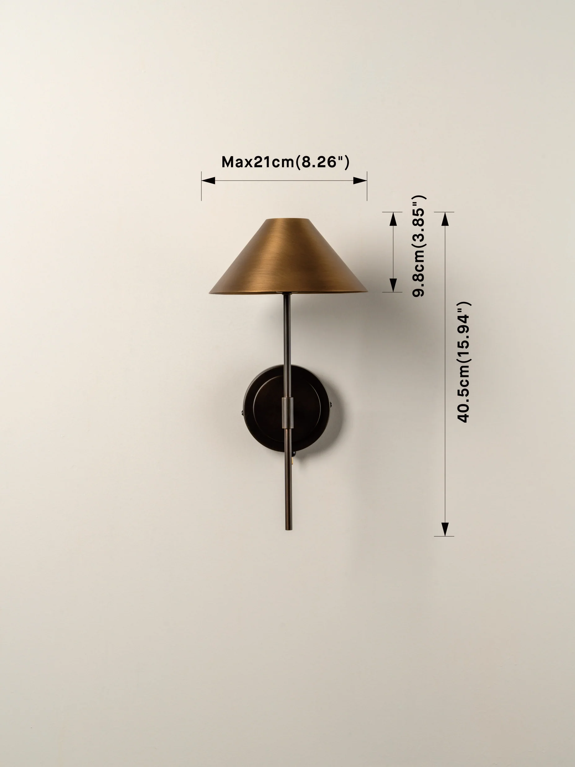 Orta - aged brass and bronze wall light - Image 7