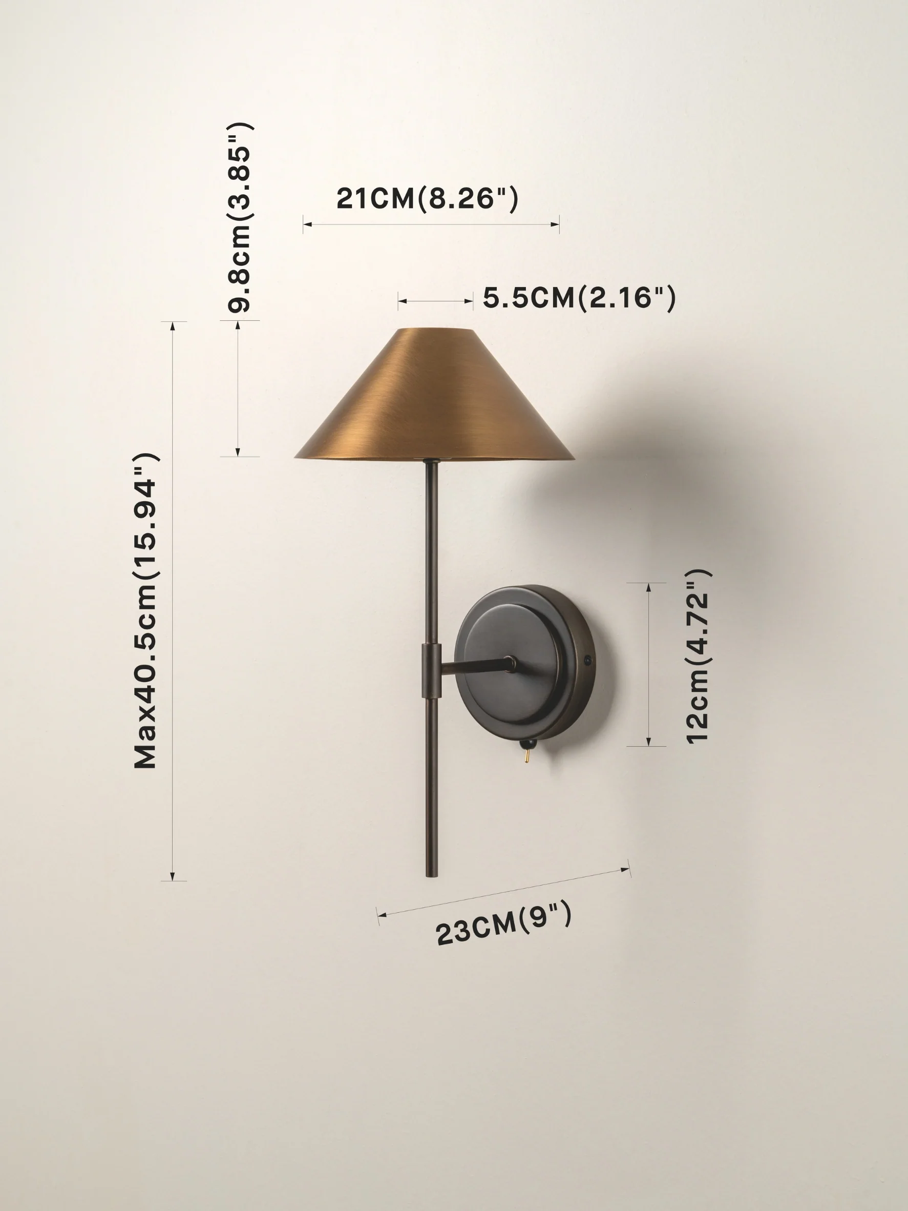 Orta - aged brass and bronze wall light - Image 8