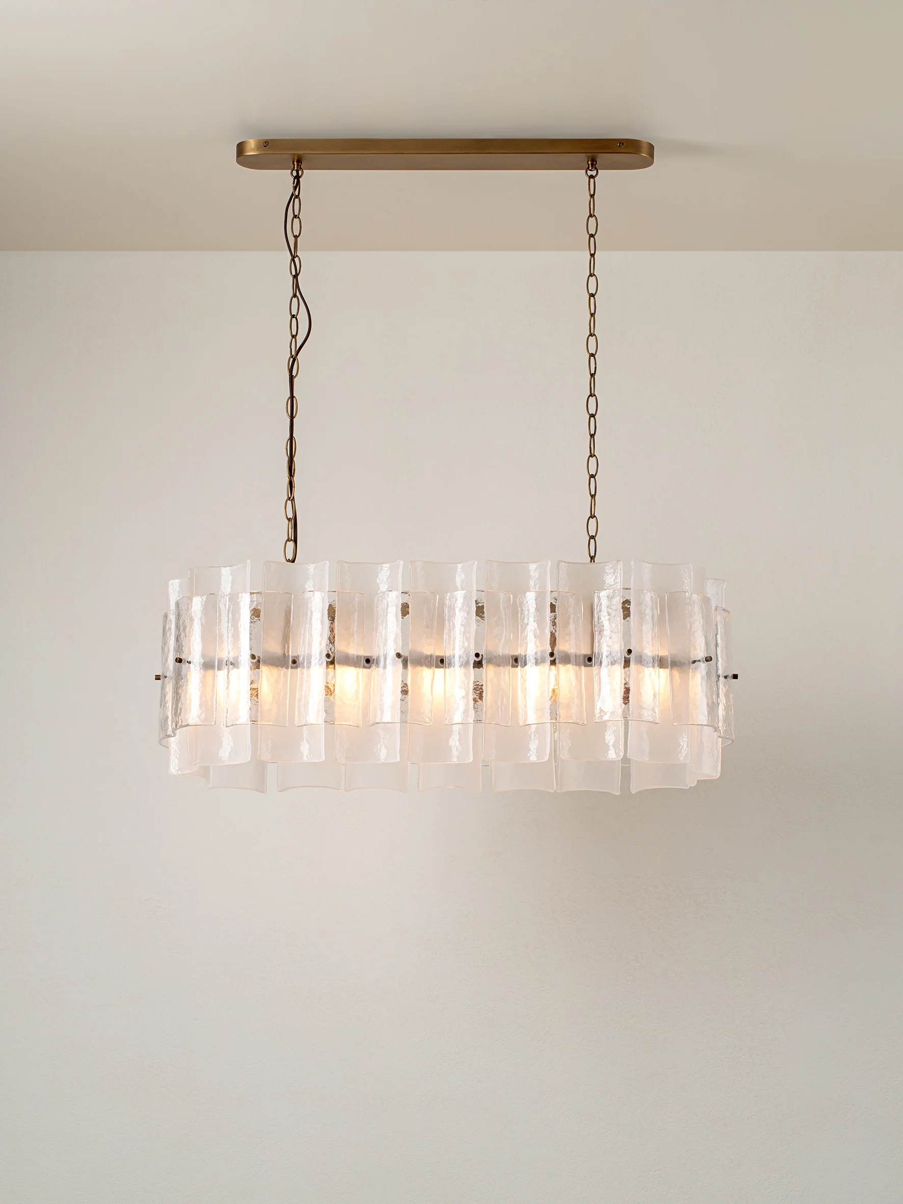 Pazo - 9 light layered textured glass oval chandelier - Image 3