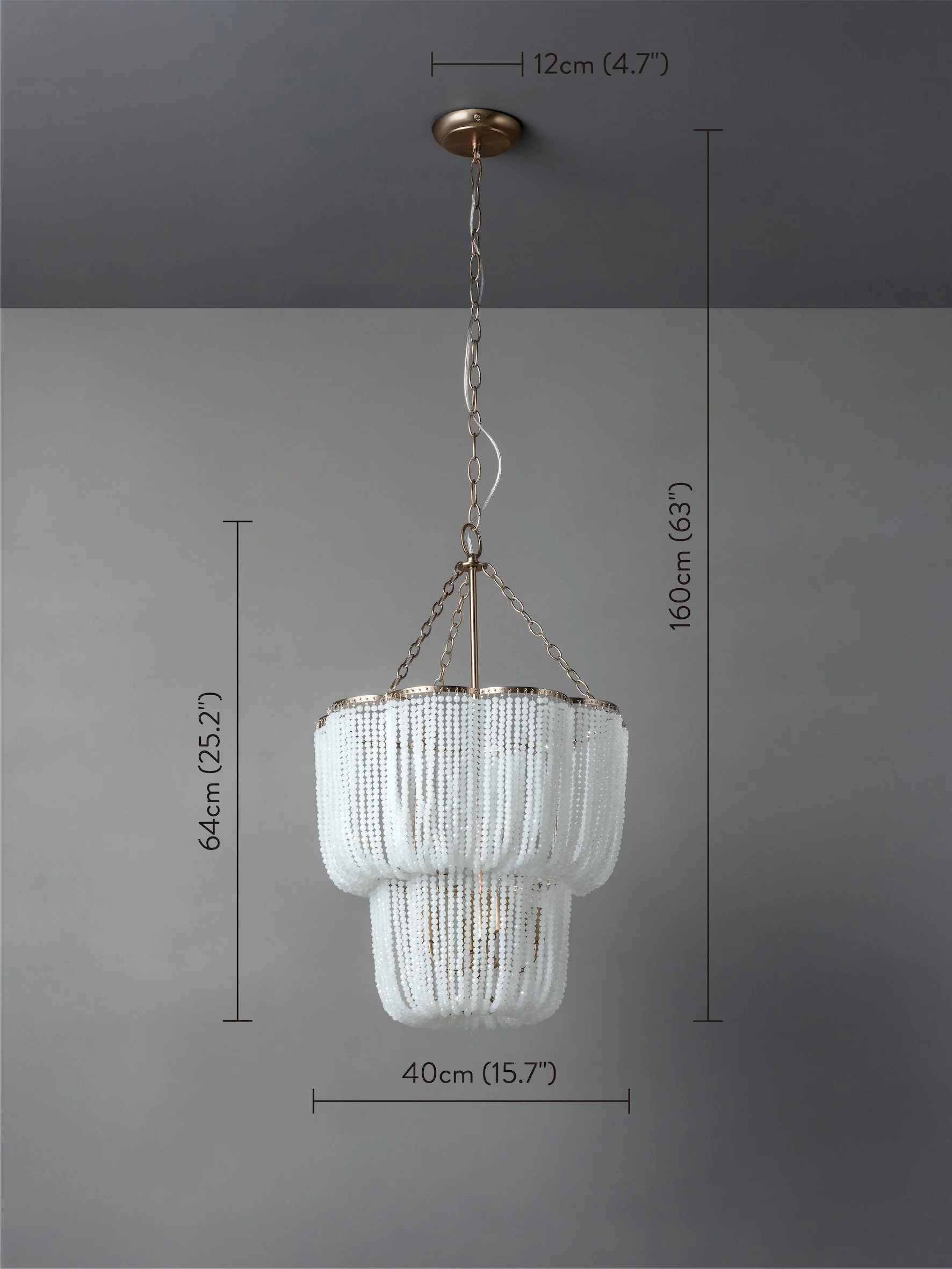 Pello - 4 light white scalloped chandelier - Image 5