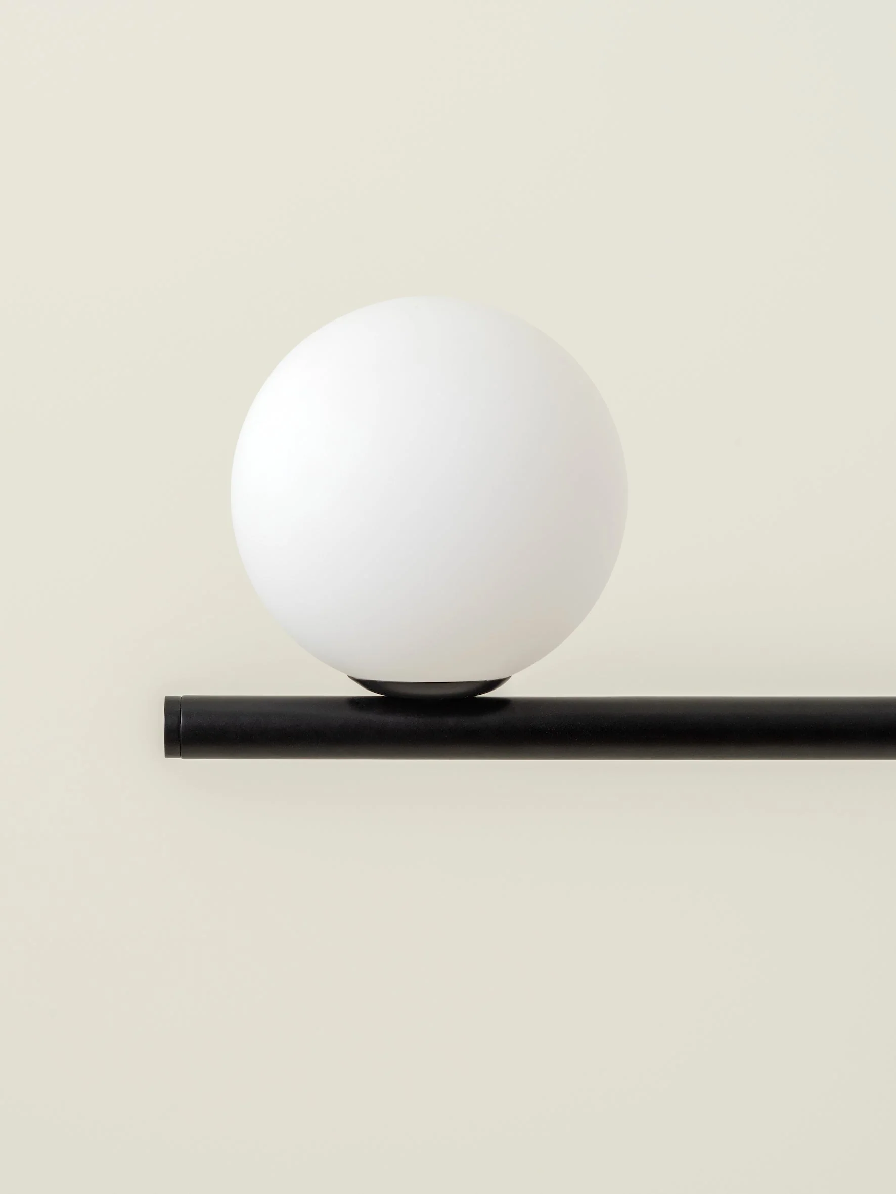 Perch - 4 light matt black and opal pendant bar - Image 3