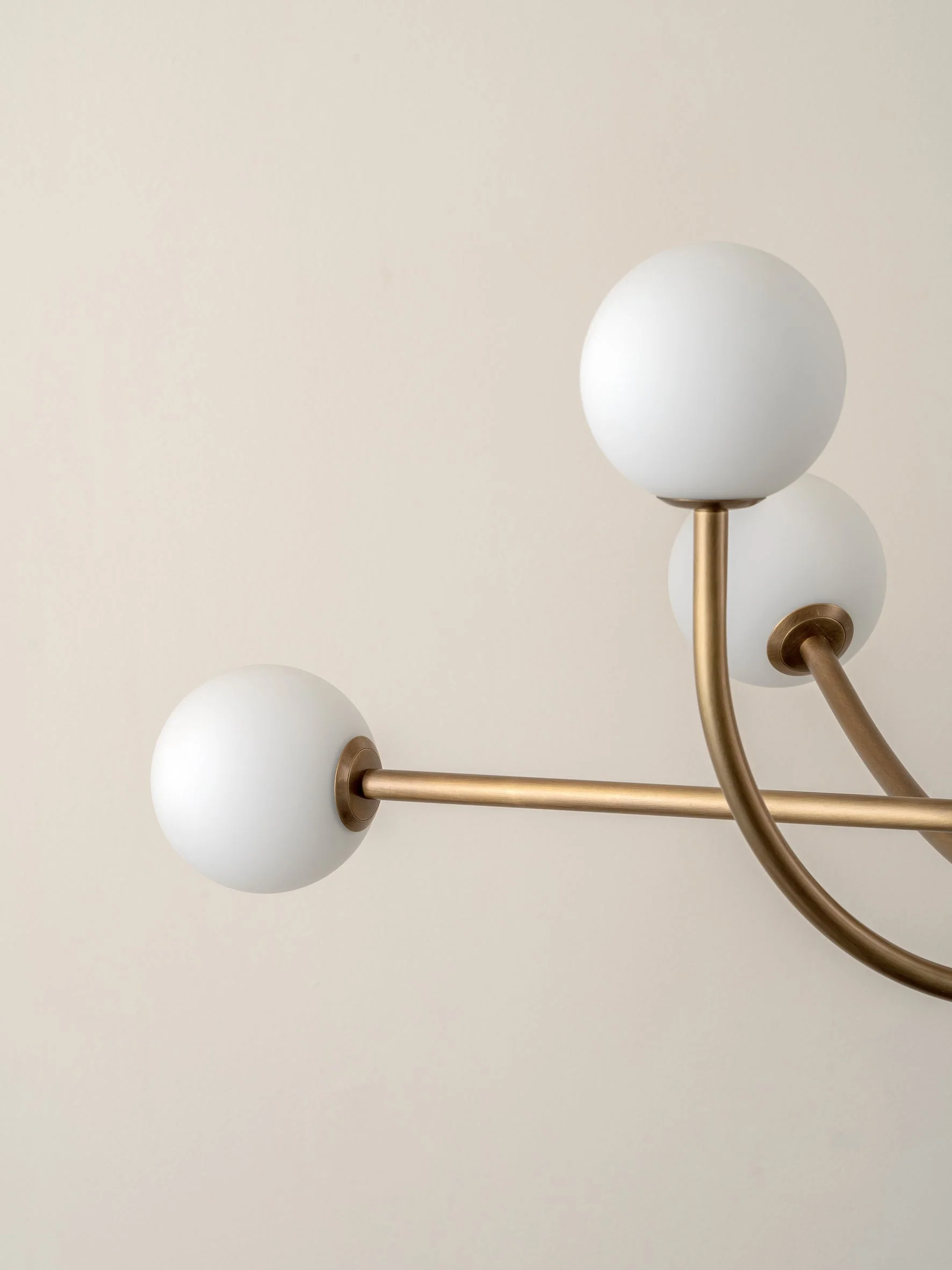 Perry - 6 light aged brass and opal pendant - Image 4