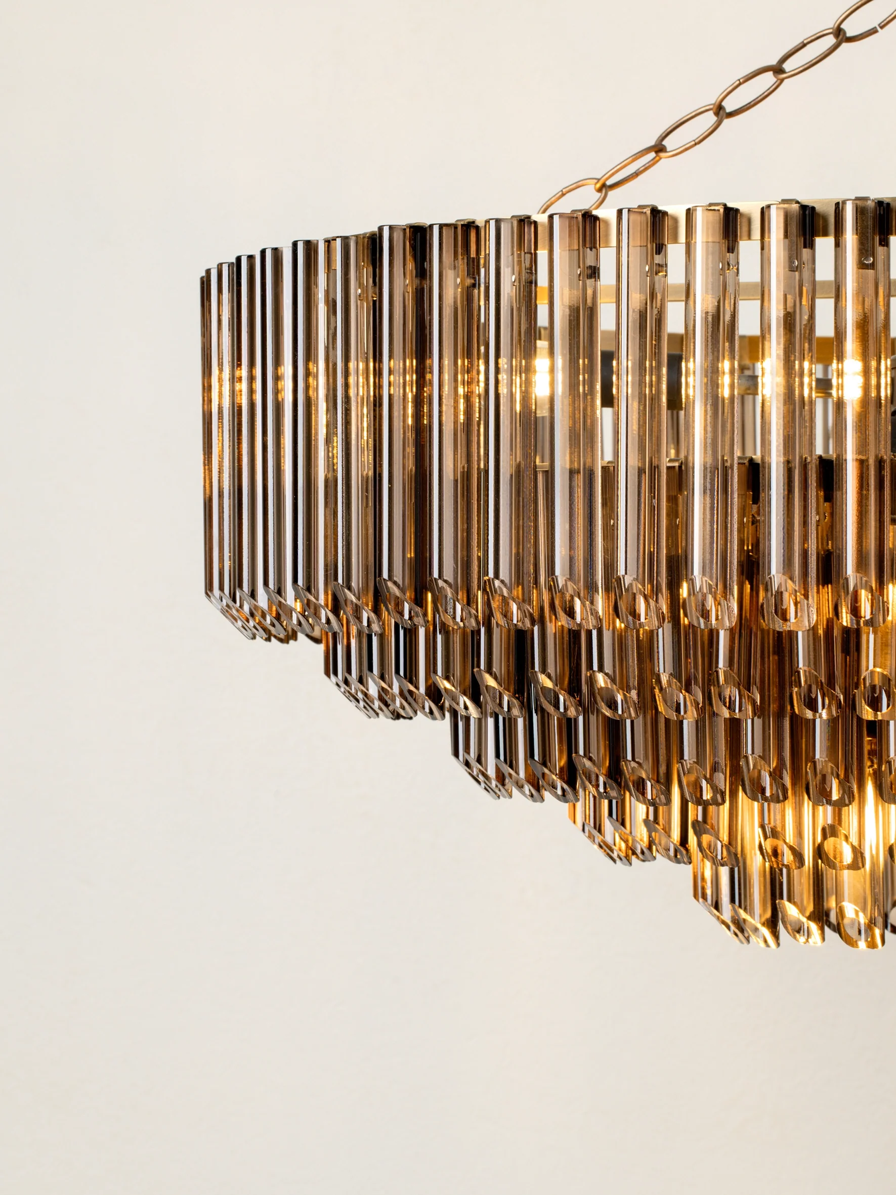 Petalia - 9 light bronze and smoked chocolate glass tube wide chandelier - Image 5