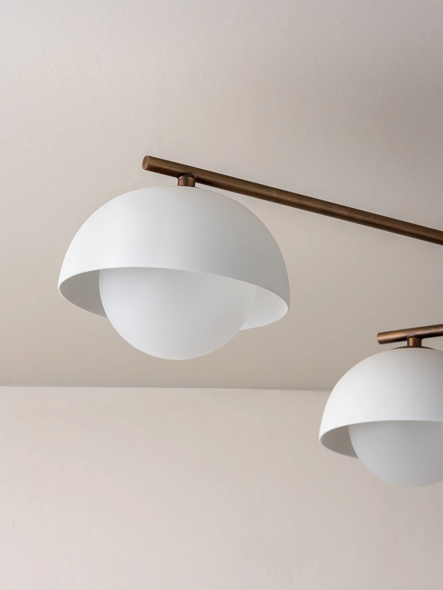 Porsa - 6 light aged brass and warm white porcelain flush - Image 3