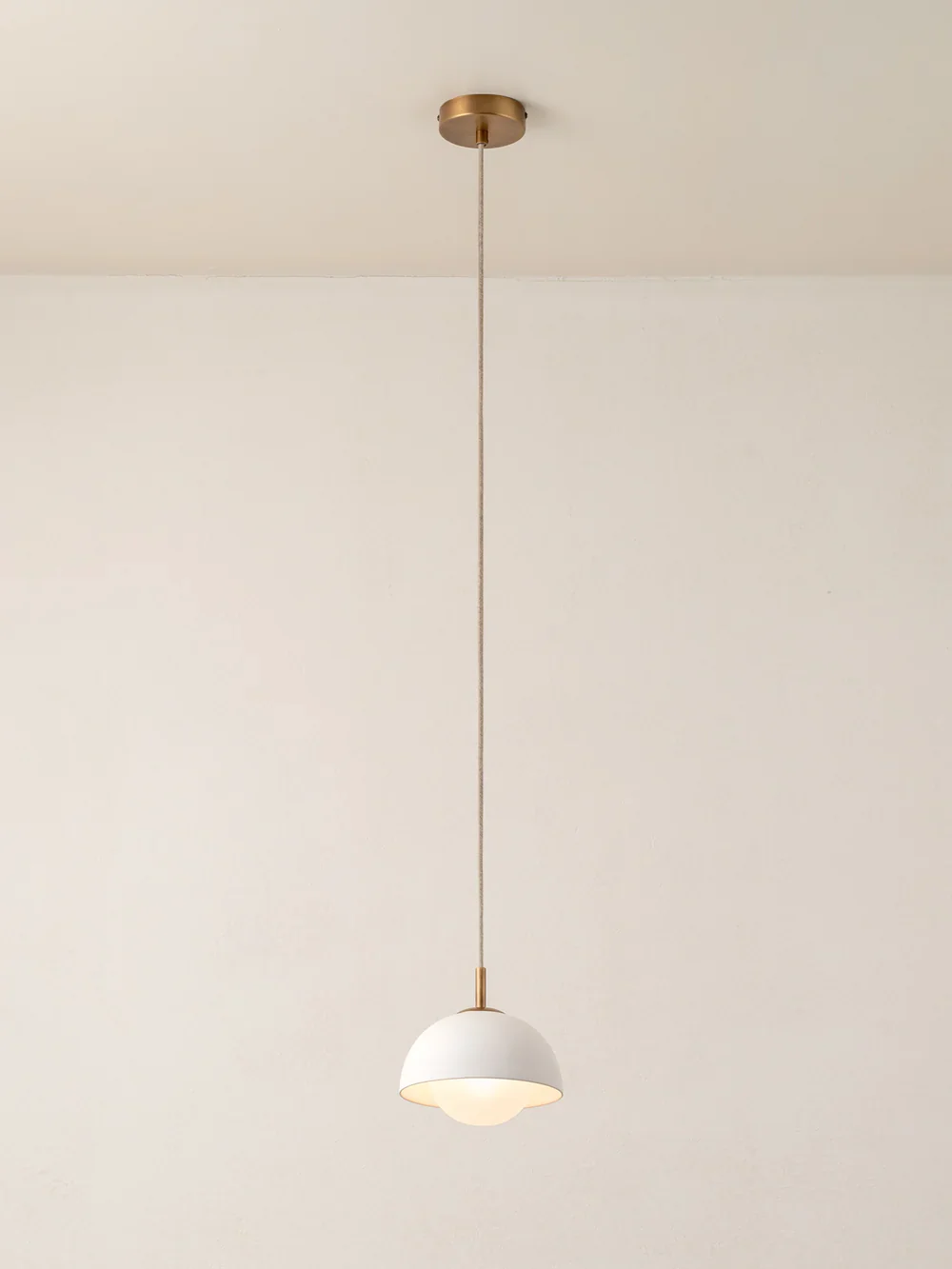 Porsa aged brass and warm white porcelain pendant - Image 6