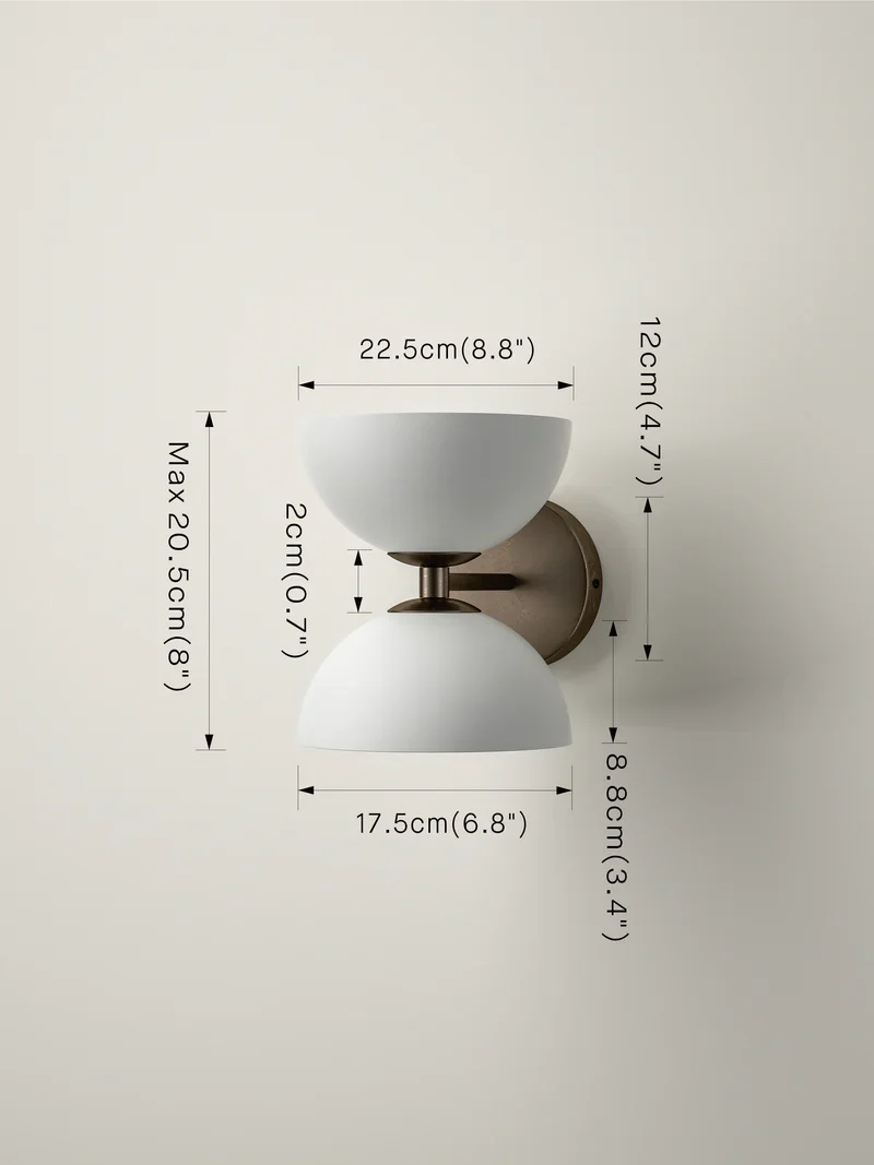 Ruzo - 2 light bronze and porcelain wall light - Image 6
