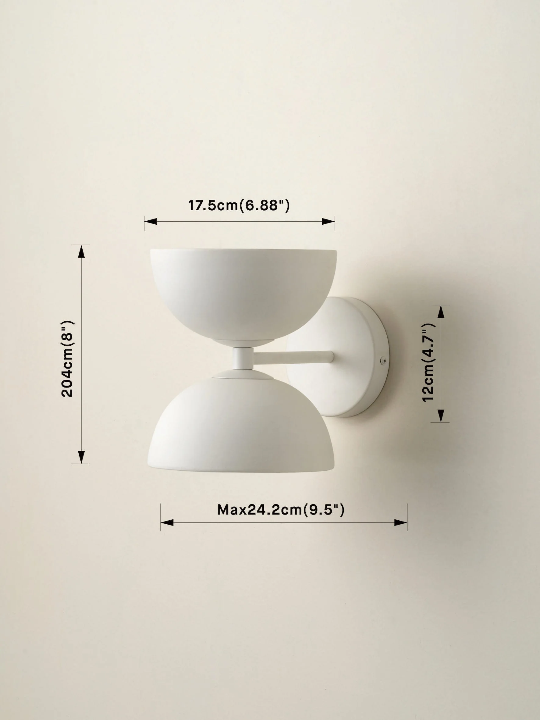 Ruzo - 2 light warm white and porcelain wall light - Image 5