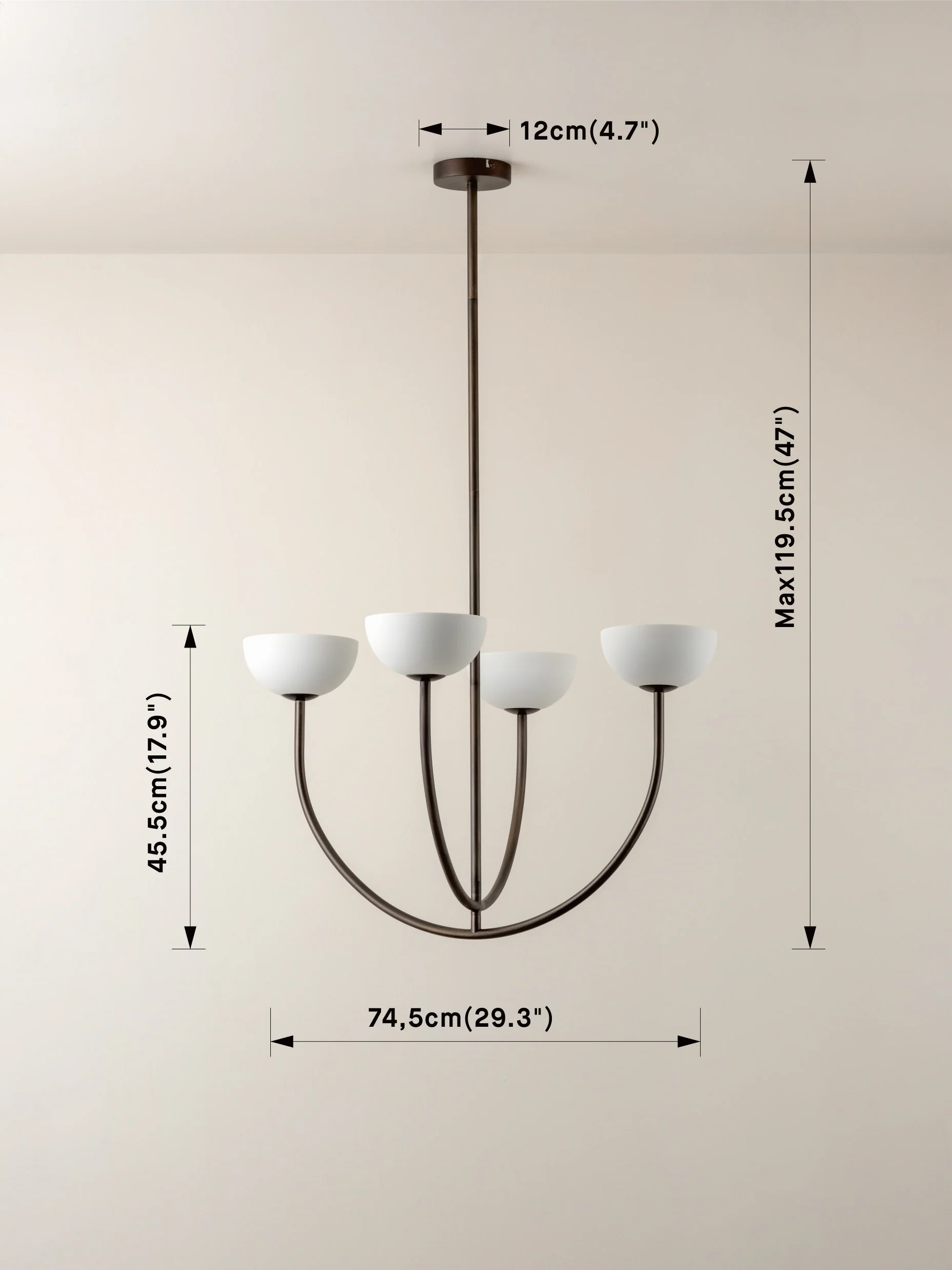 Ruzo - 4 light bronze ceiling pendant - Image 5