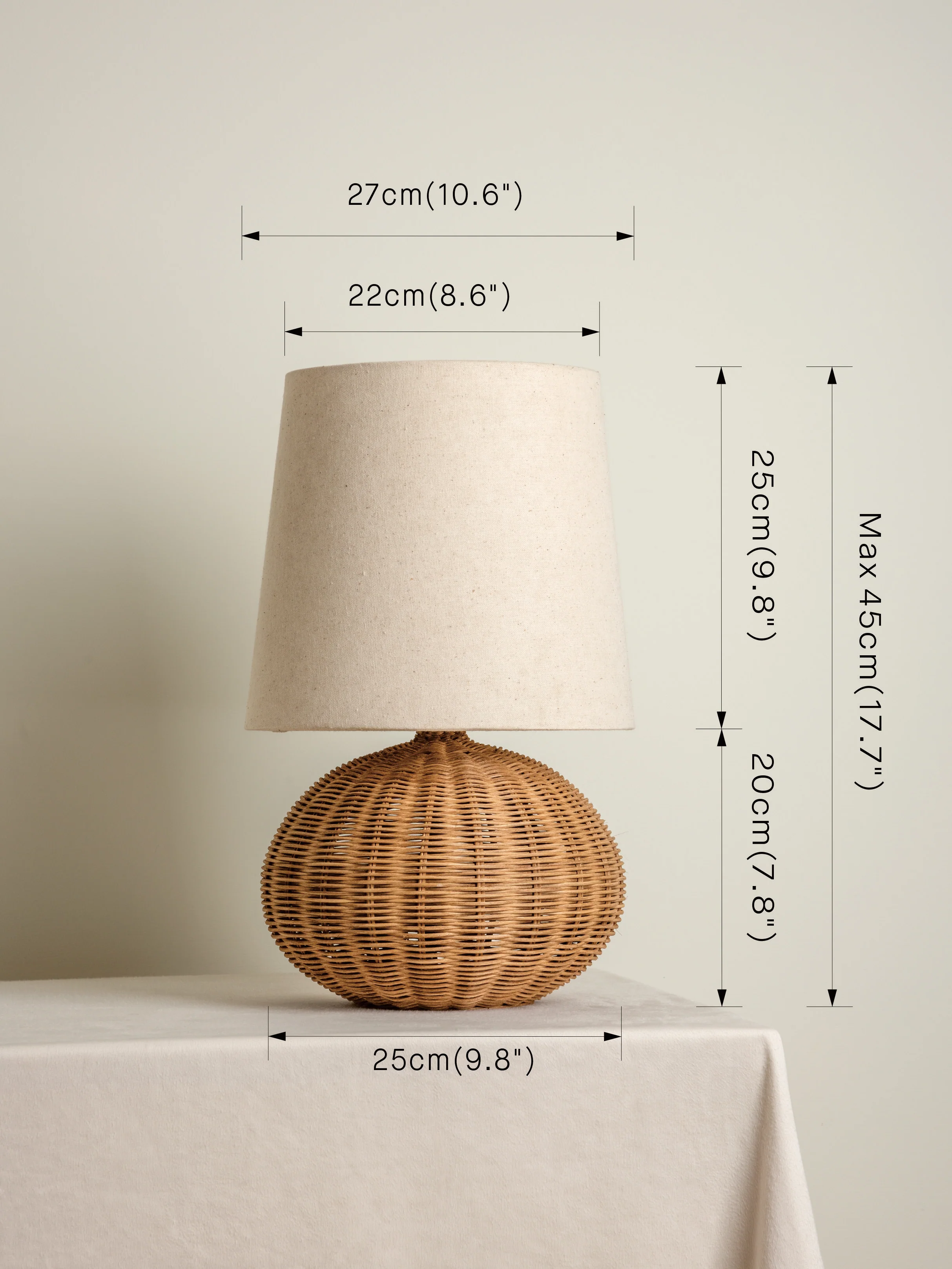 Sanvi - rattan globe table lamp - Image 7
