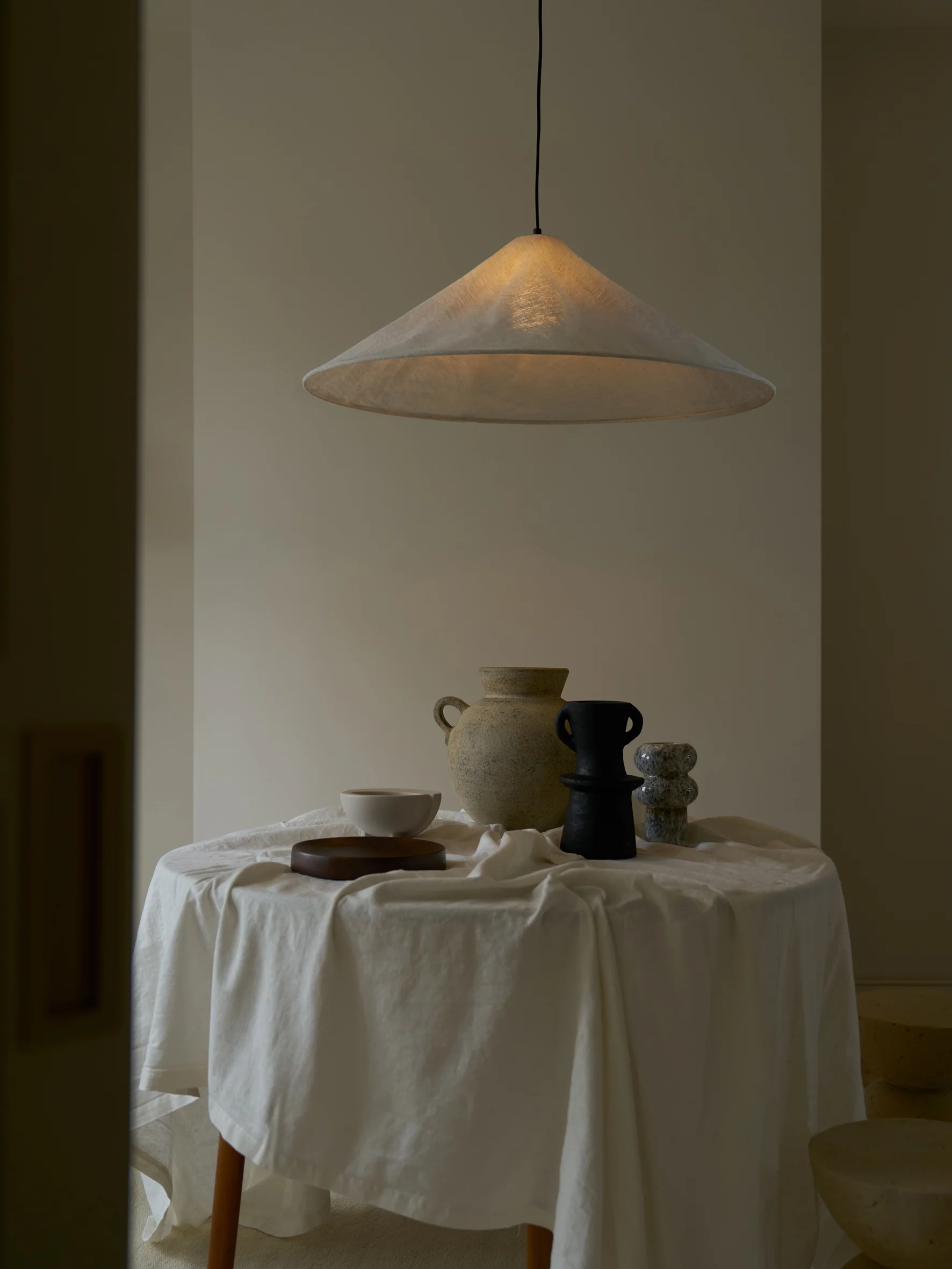 Siya - collapsible oversized linen lampshade - Image 3